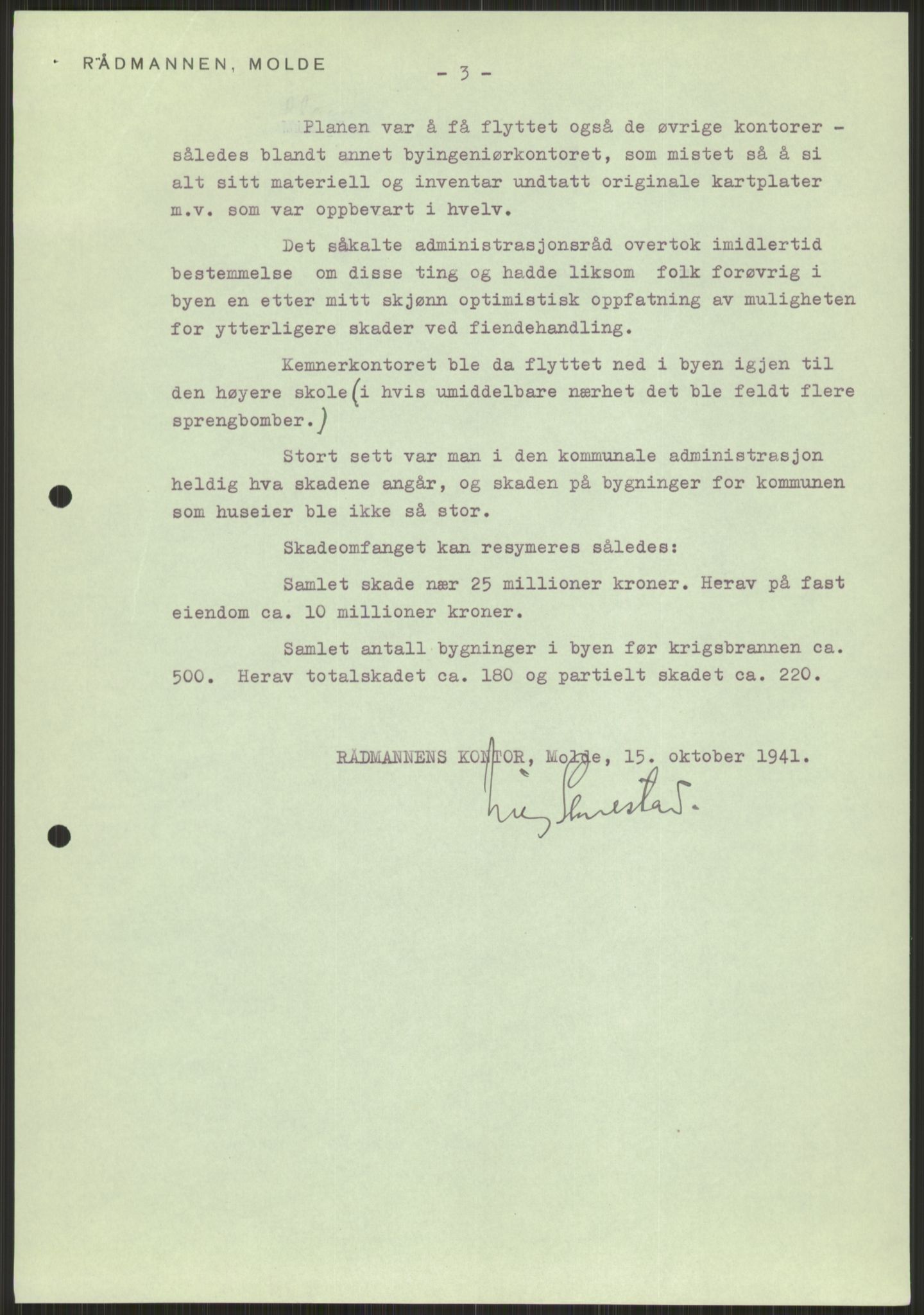 Forsvaret, Forsvarets krigshistoriske avdeling, AV/RA-RAFA-2017/Y/Ya/L0015: II-C-11-31 - Fylkesmenn.  Rapporter om krigsbegivenhetene 1940., 1940, p. 699