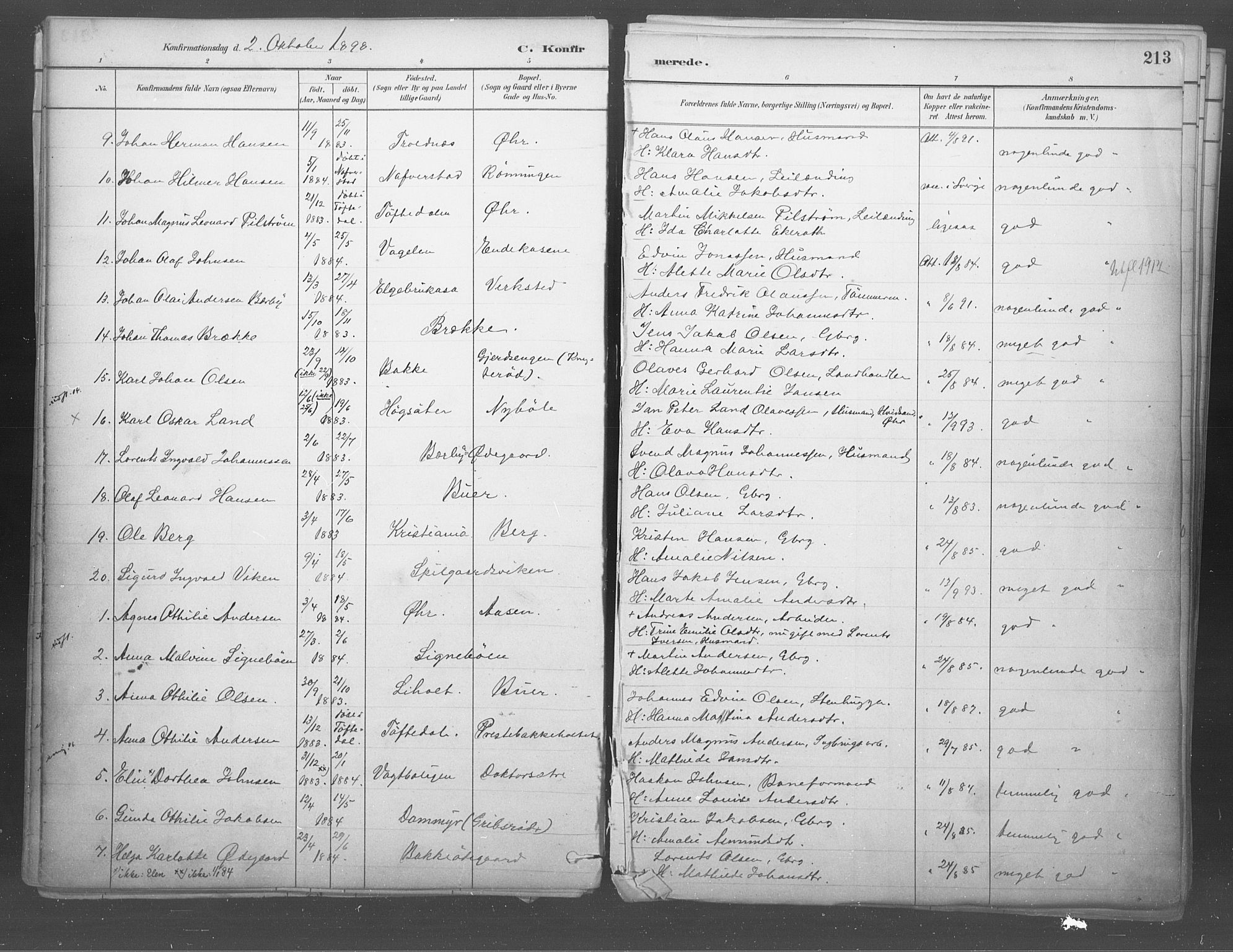 Idd prestekontor Kirkebøker, AV/SAO-A-10911/F/Fb/L0002: Parish register (official) no. II 2, 1882-1923, p. 213