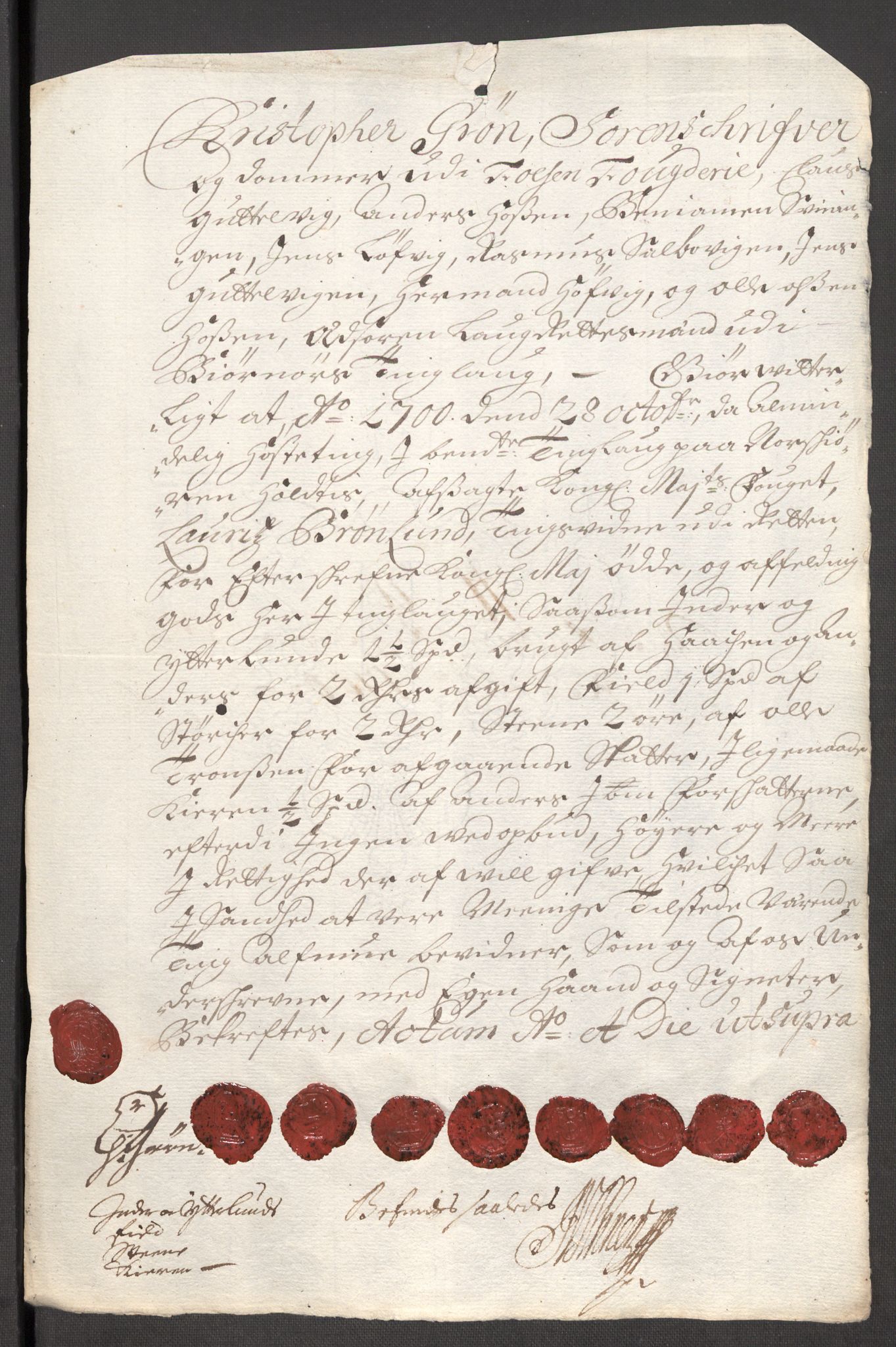 Rentekammeret inntil 1814, Reviderte regnskaper, Fogderegnskap, AV/RA-EA-4092/R57/L3854: Fogderegnskap Fosen, 1700-1701, p. 161