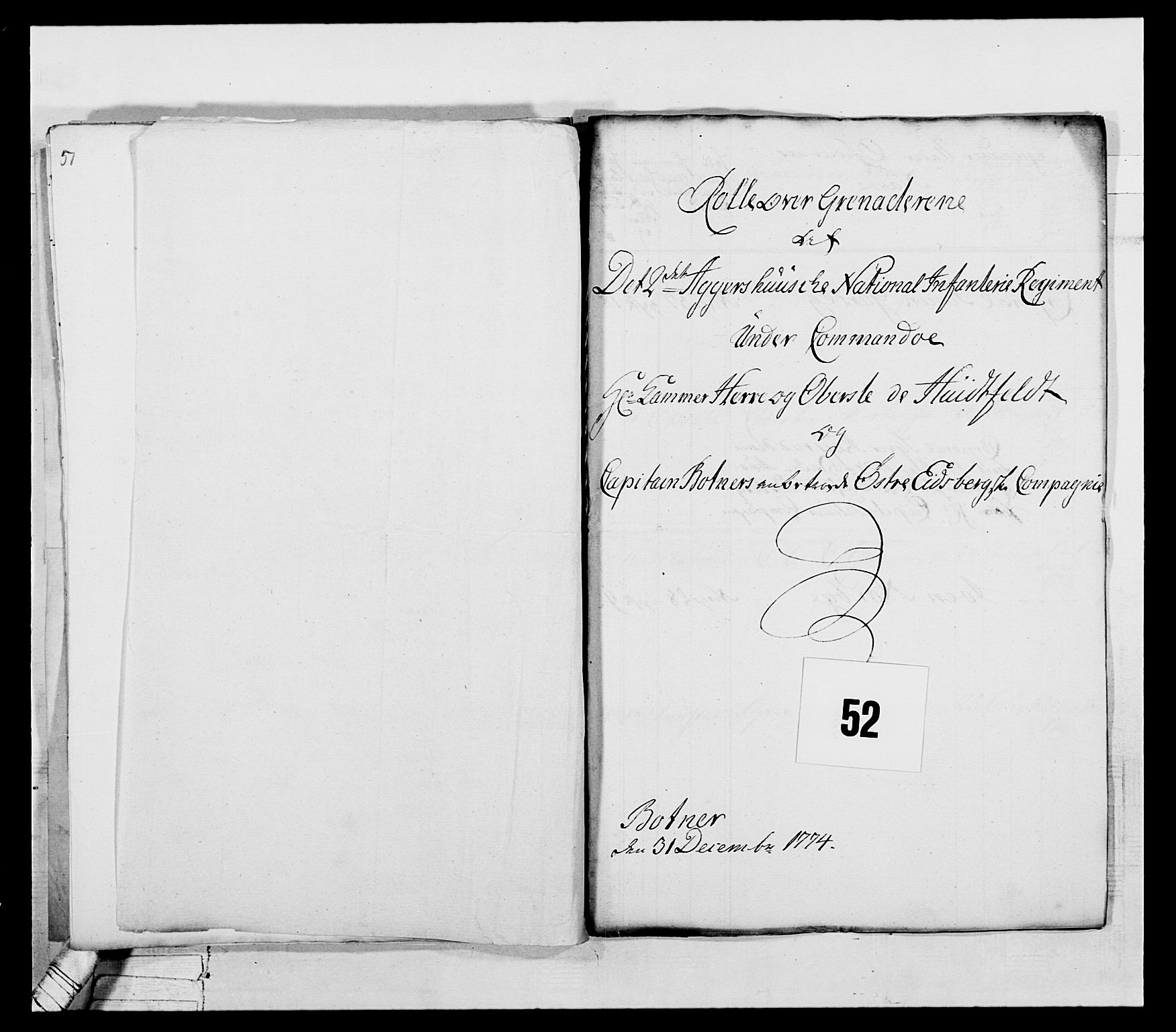 Generalitets- og kommissariatskollegiet, Det kongelige norske kommissariatskollegium, AV/RA-EA-5420/E/Eh/L0043a: 2. Akershusiske nasjonale infanteriregiment, 1767-1778, p. 375