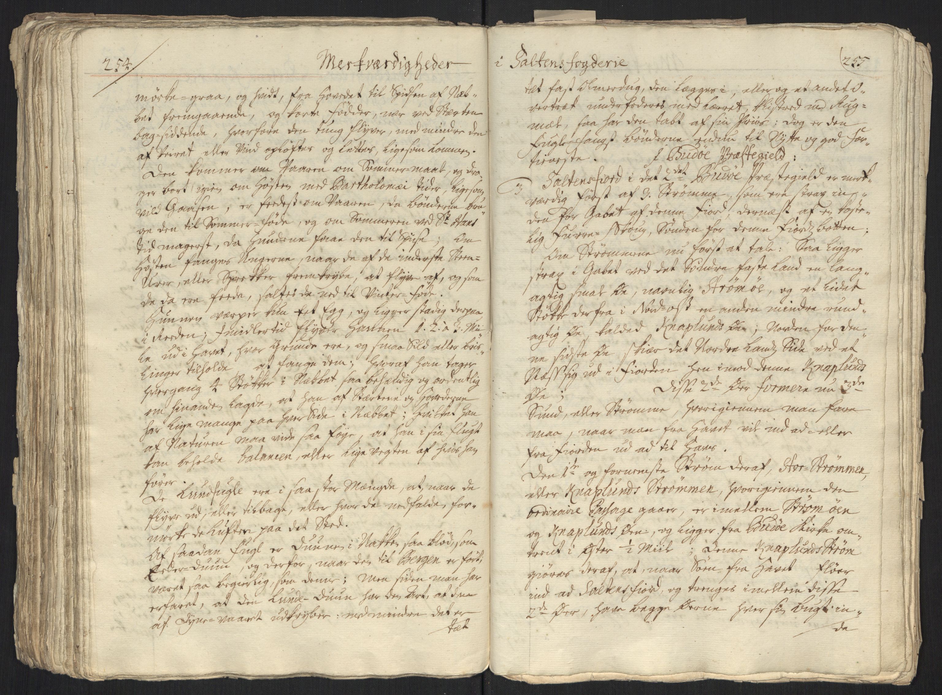 Danske Kanselli, Grensearkivet, AV/RA-EA-4062/F/L0011a/0001: Volum XXIII-XXVIa / Vol. XXIII: Major Schnitlers grenseeksaminasjonsprotokoll, 3. bind, 1743, p. 254-255