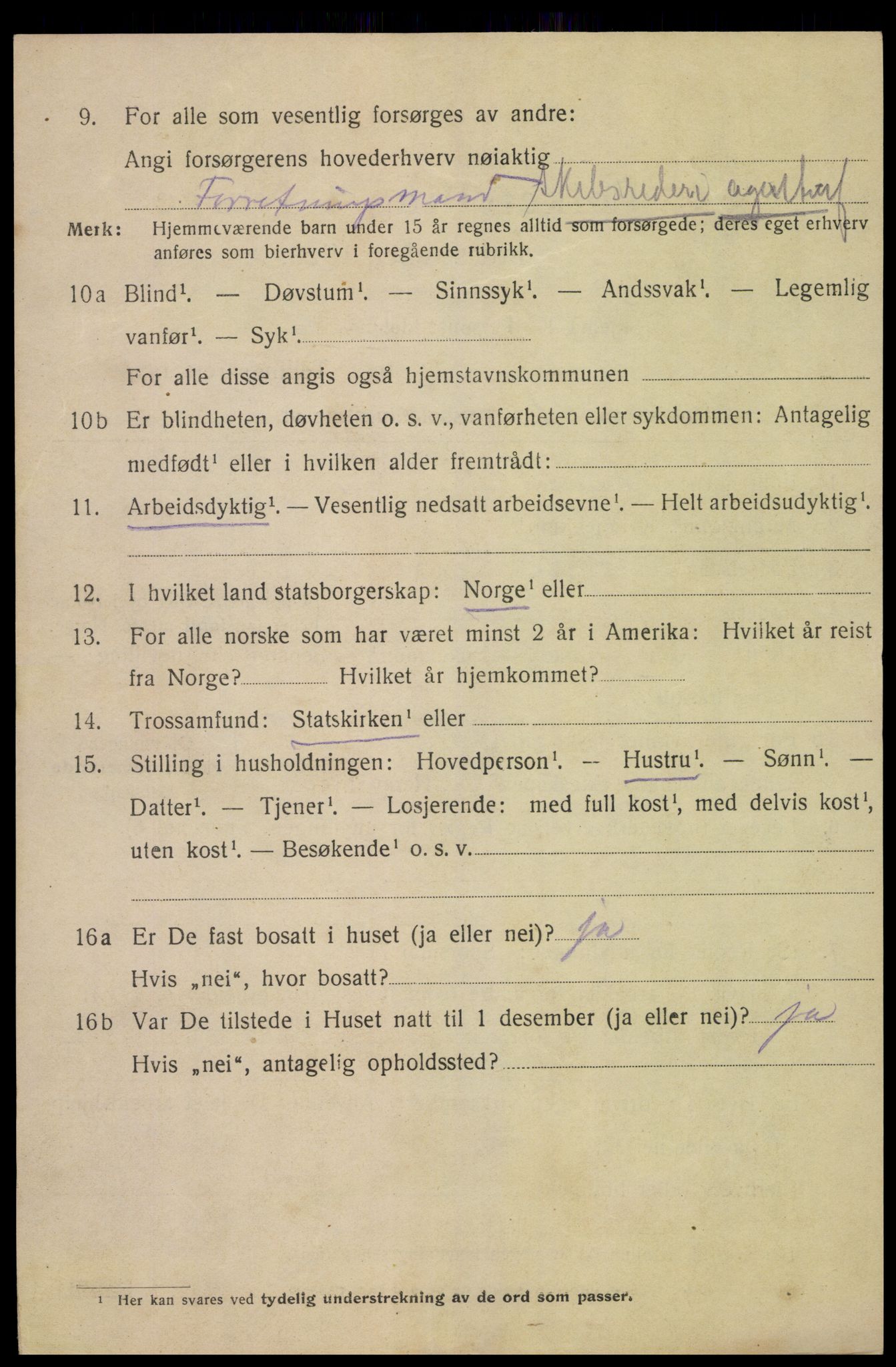 SAK, 1920 census for Flekkefjord, 1920, p. 5767