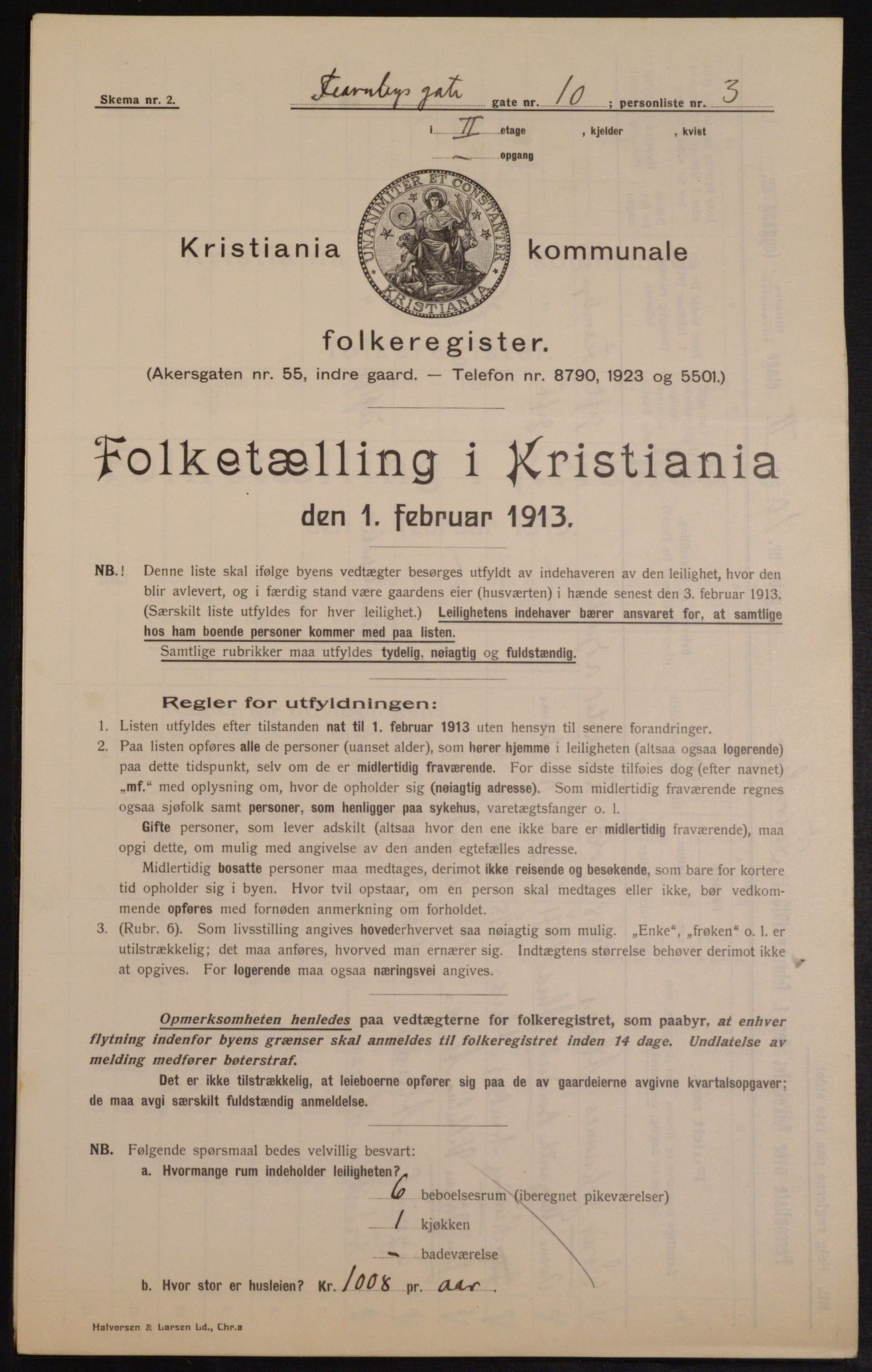 OBA, Municipal Census 1913 for Kristiania, 1913, p. 24105