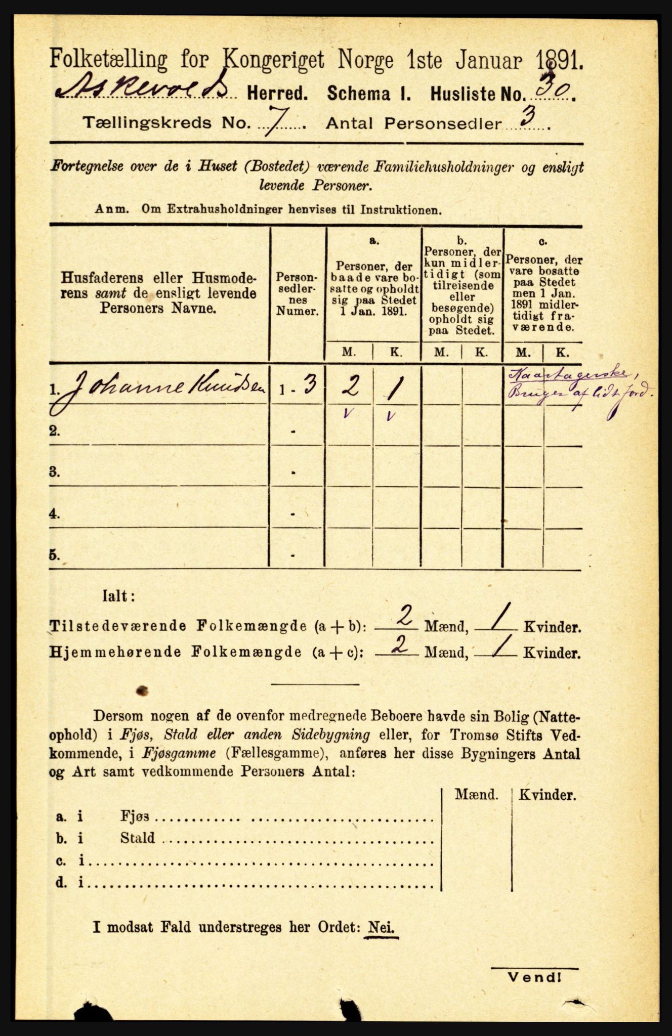 RA, 1891 census for 1428 Askvoll, 1891, p. 1880