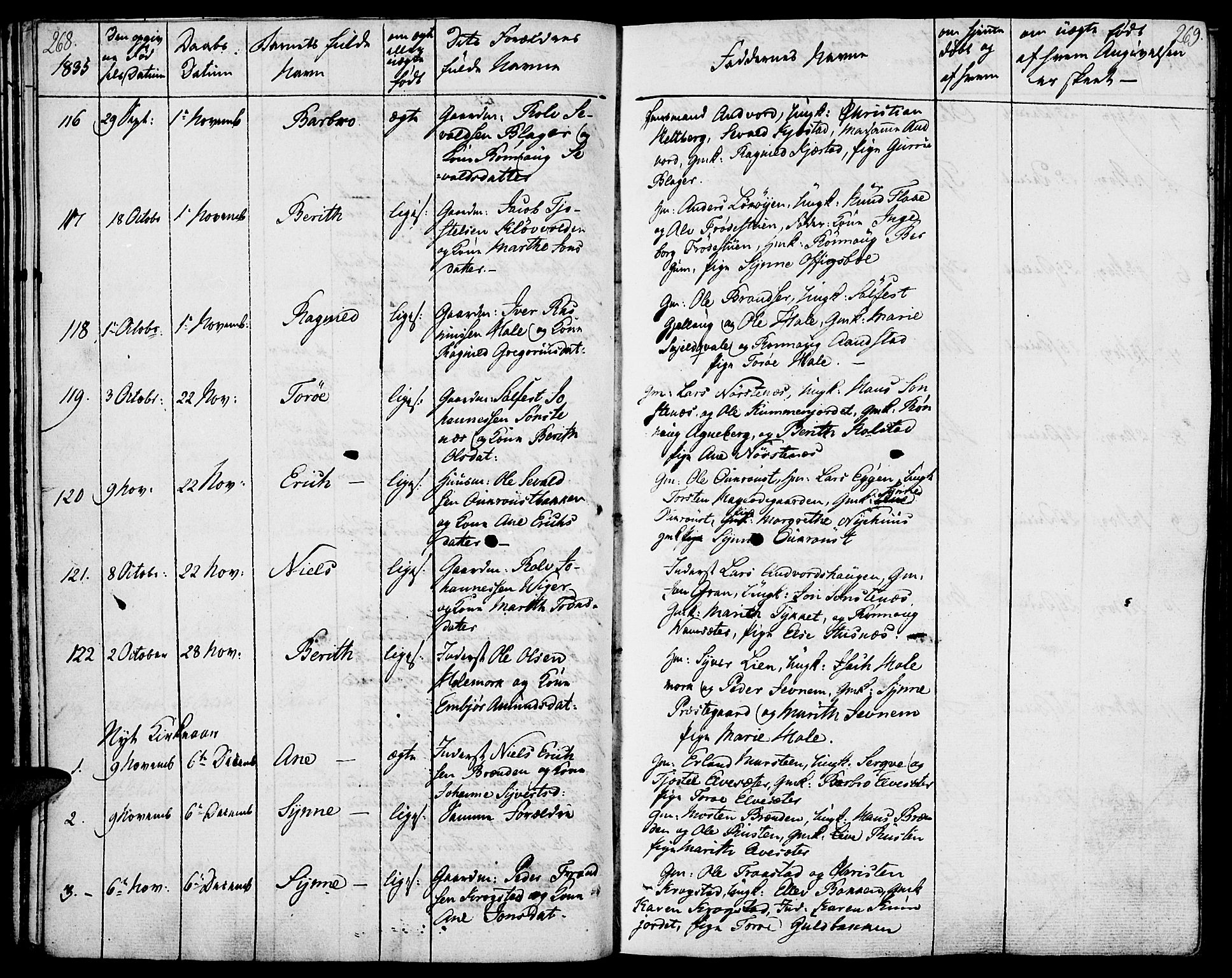 Lom prestekontor, SAH/PREST-070/K/L0005: Parish register (official) no. 5, 1825-1837, p. 268-269