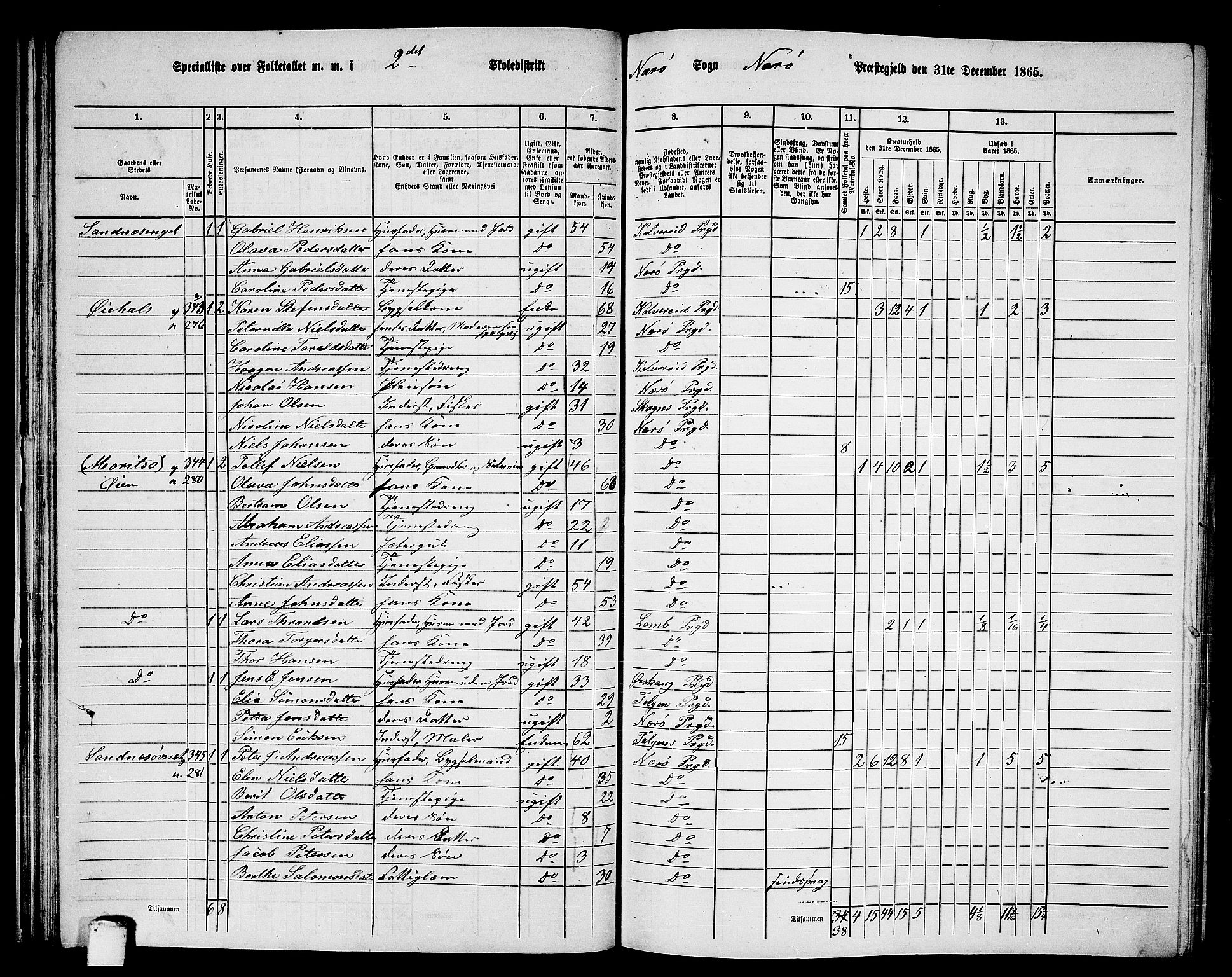 RA, 1865 census for Nærøy, 1865, p. 44