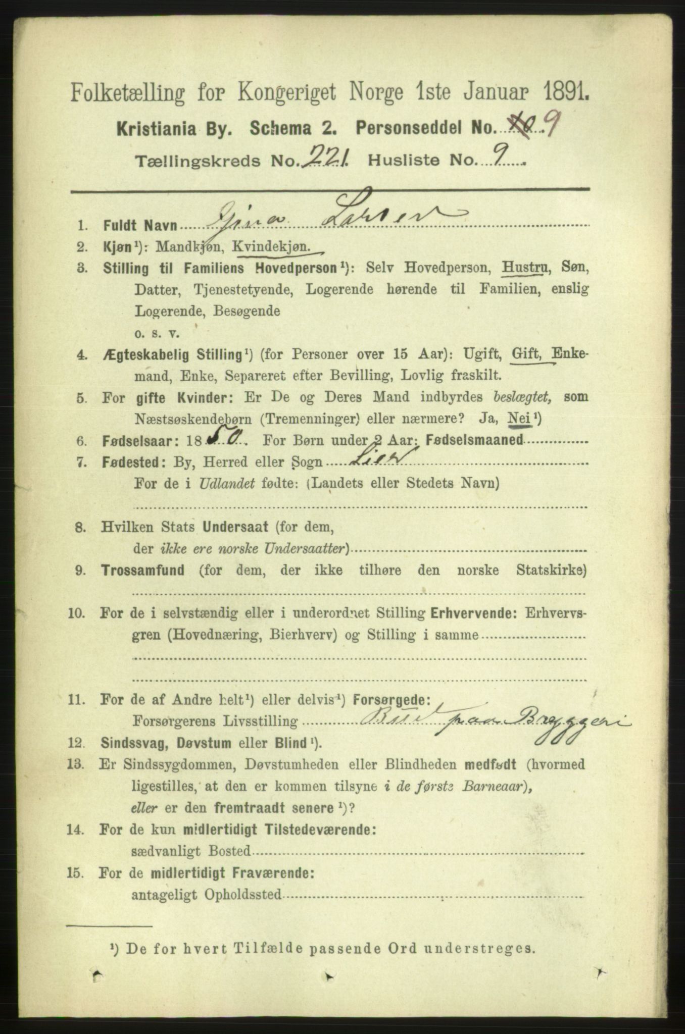 RA, 1891 census for 0301 Kristiania, 1891, p. 132401