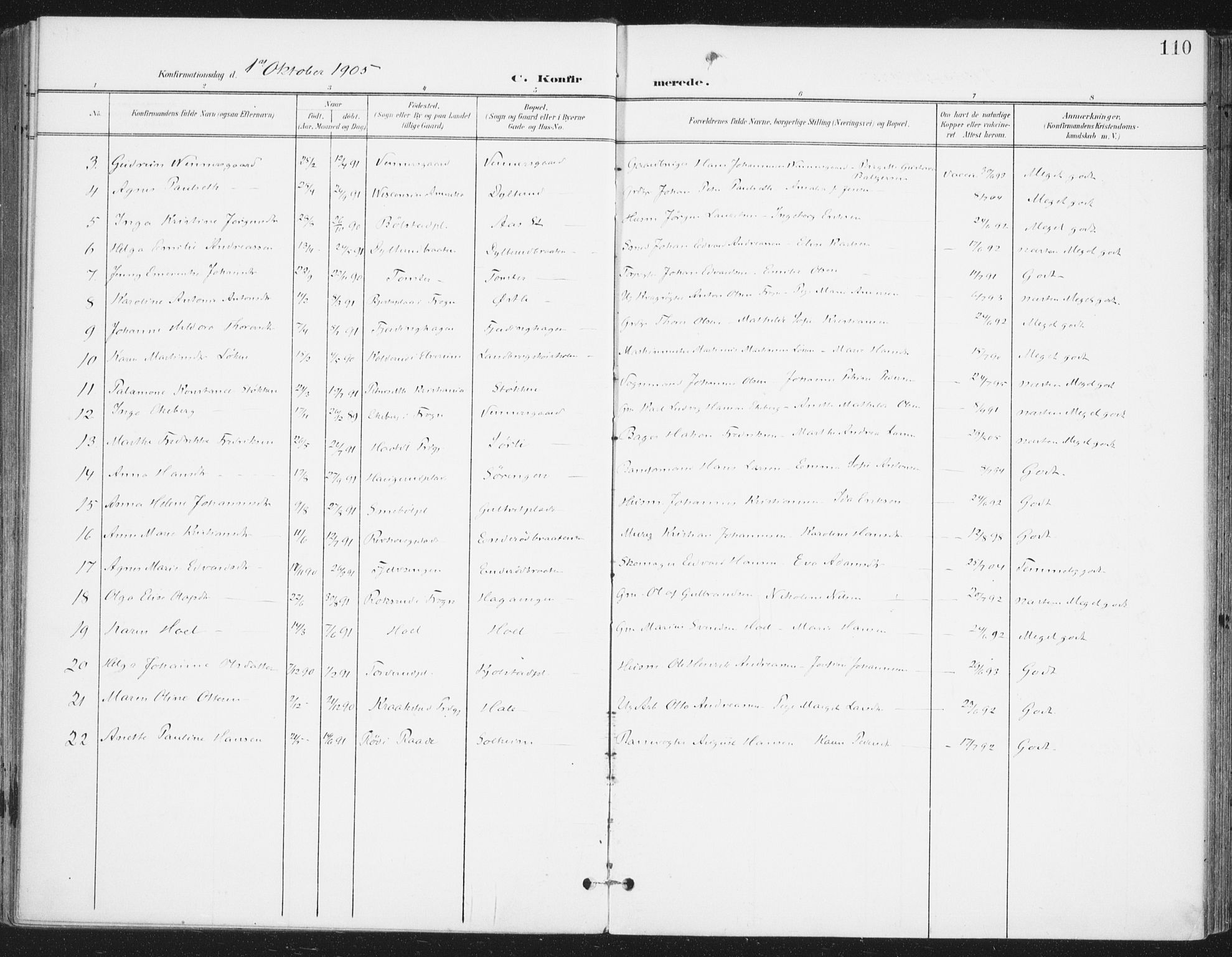 Ås prestekontor Kirkebøker, AV/SAO-A-10894/F/Fa/L0010: Parish register (official) no. I 10, 1900-1918, p. 110