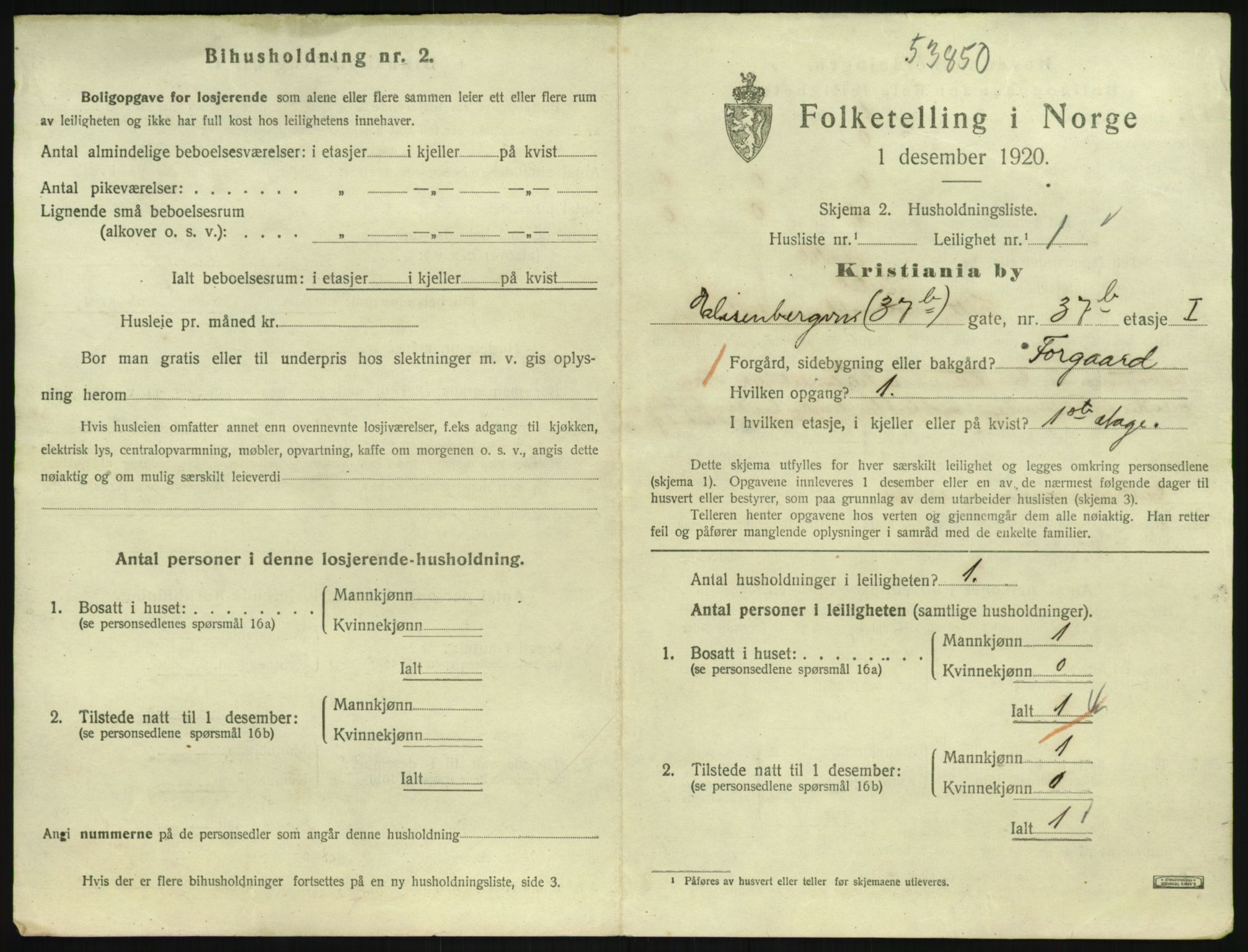 SAO, 1920 census for Kristiania, 1920, p. 19818