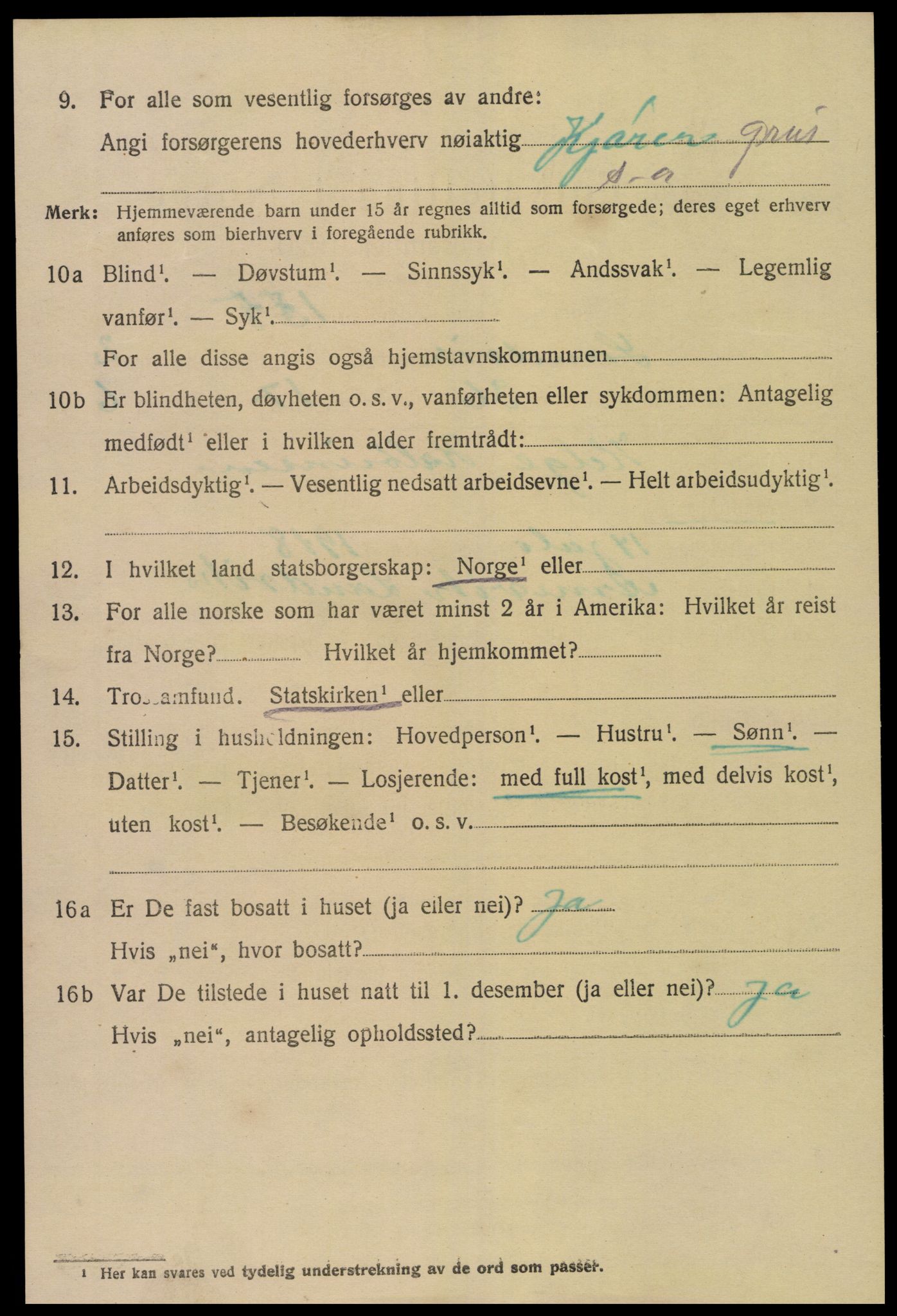 SAK, 1920 census for Landvik, 1920, p. 2077