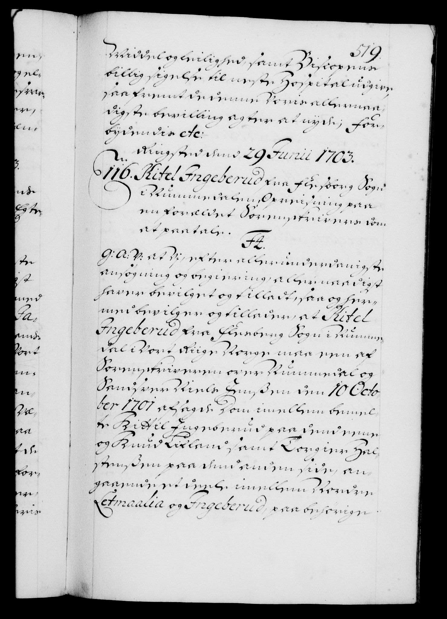 Danske Kanselli 1572-1799, AV/RA-EA-3023/F/Fc/Fca/Fcaa/L0018: Norske registre, 1699-1703, p. 519a