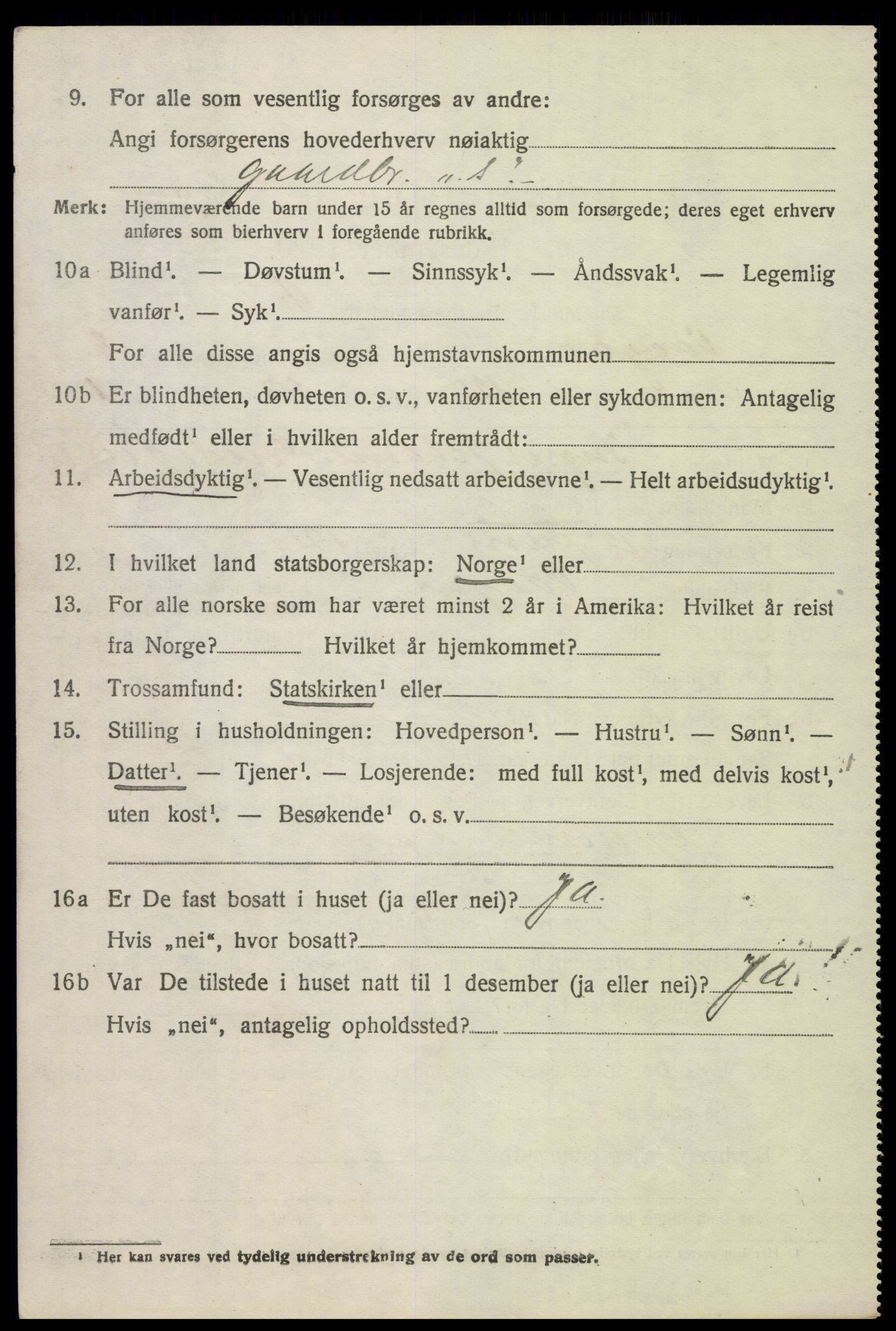 SAH, 1920 census for Vågå, 1920, p. 7331