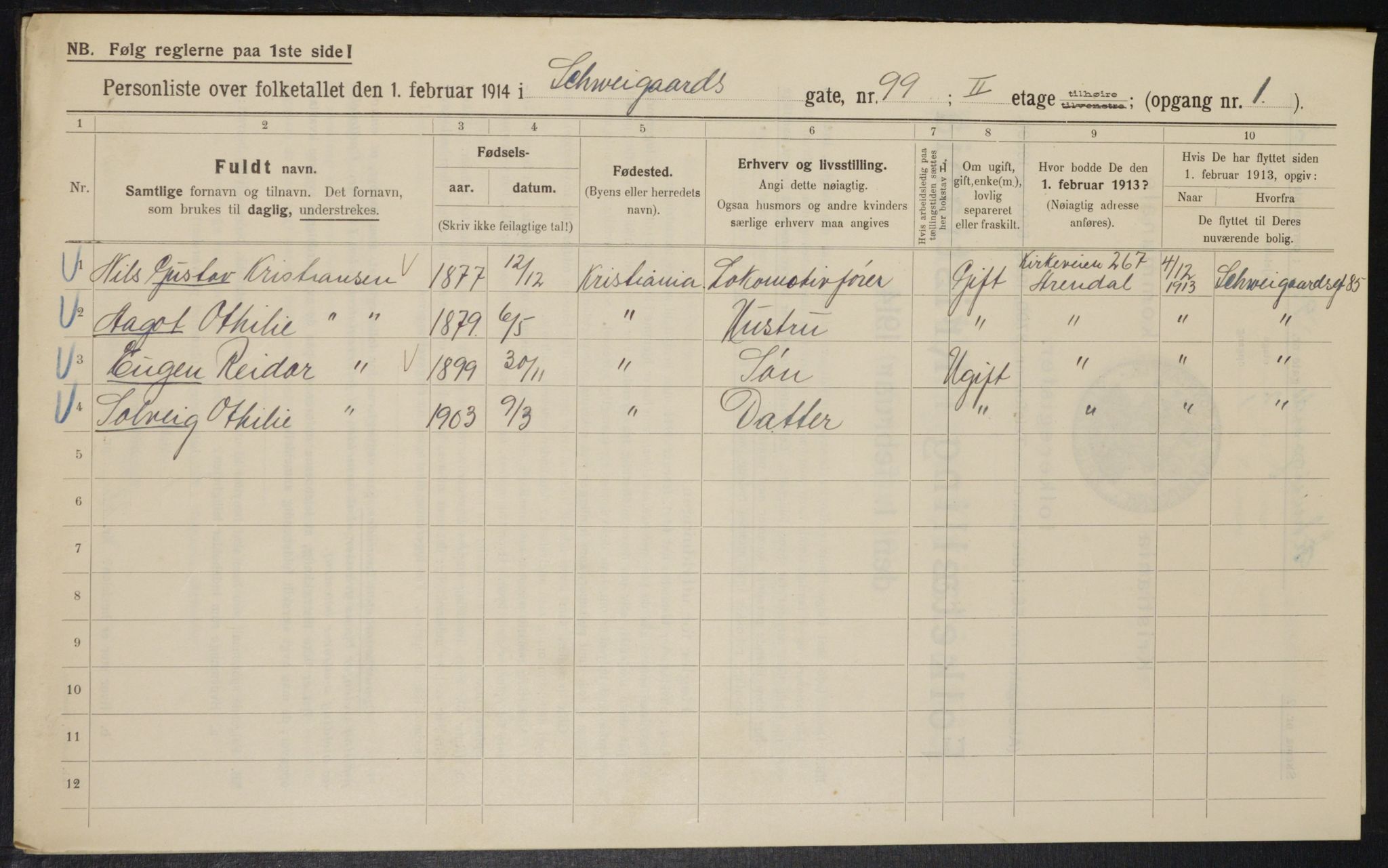 OBA, Municipal Census 1914 for Kristiania, 1914, p. 92469