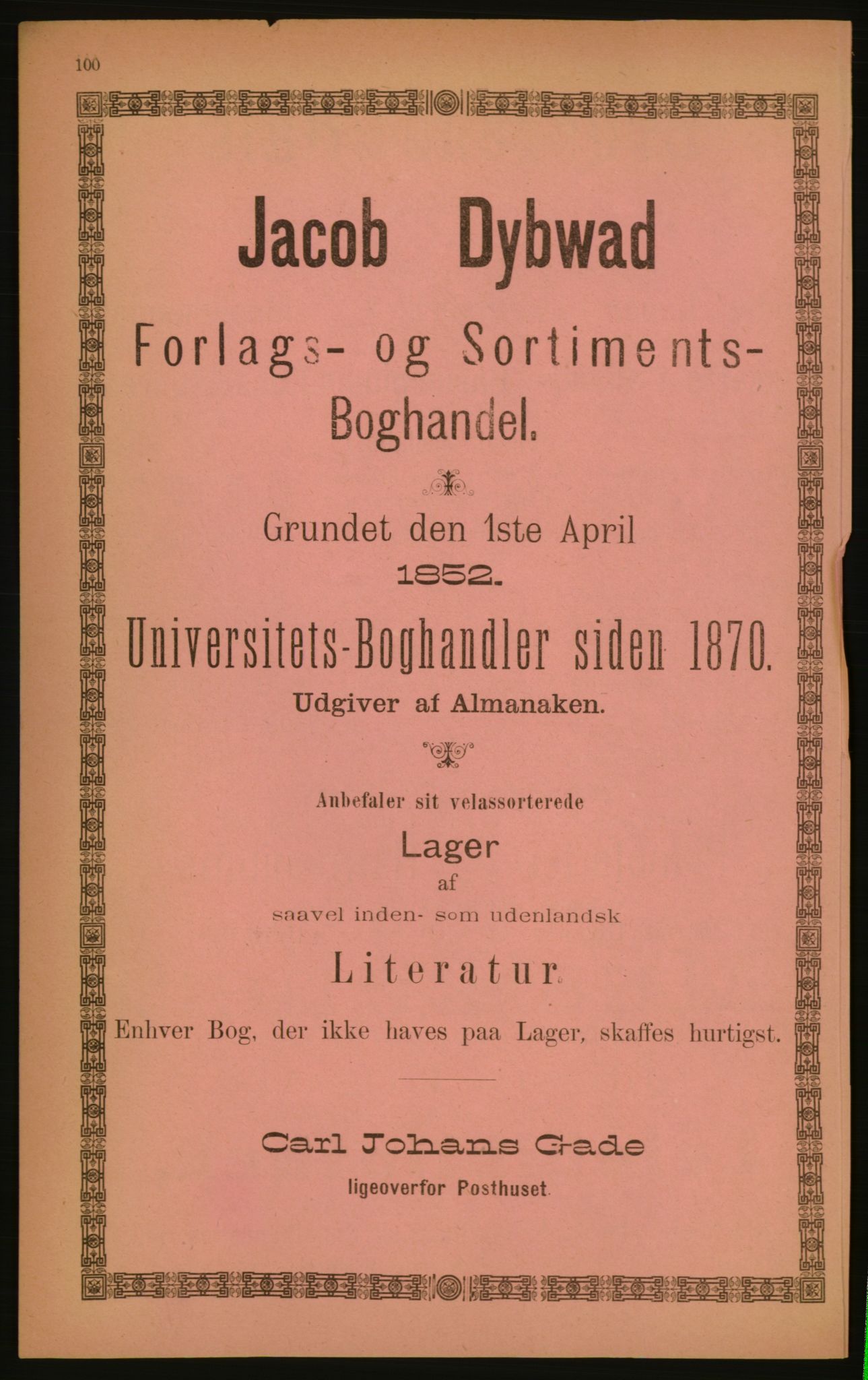 Kristiania/Oslo adressebok, PUBL/-, 1891, p. 100