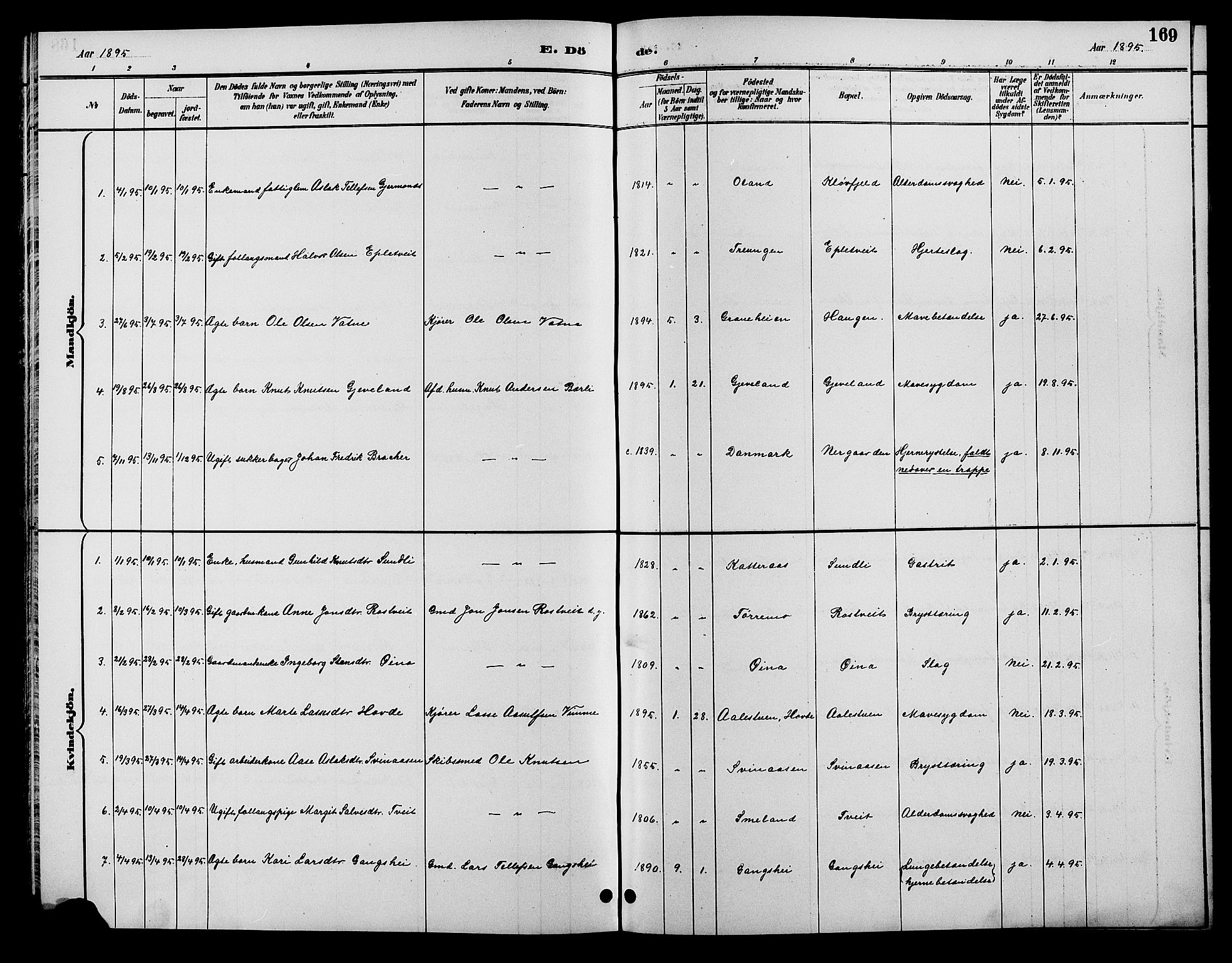 Åmli sokneprestkontor, AV/SAK-1111-0050/F/Fb/Fbc/L0004: Parish register (copy) no. B 4, 1889-1902, p. 169