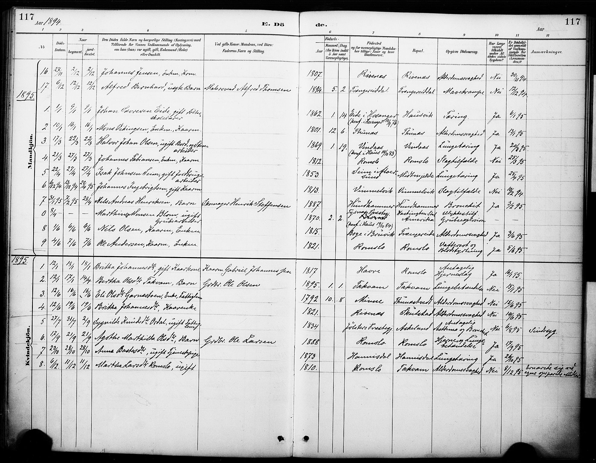 Haus sokneprestembete, SAB/A-75601/H/Haa: Parish register (official) no. B 1, 1887-1898, p. 117