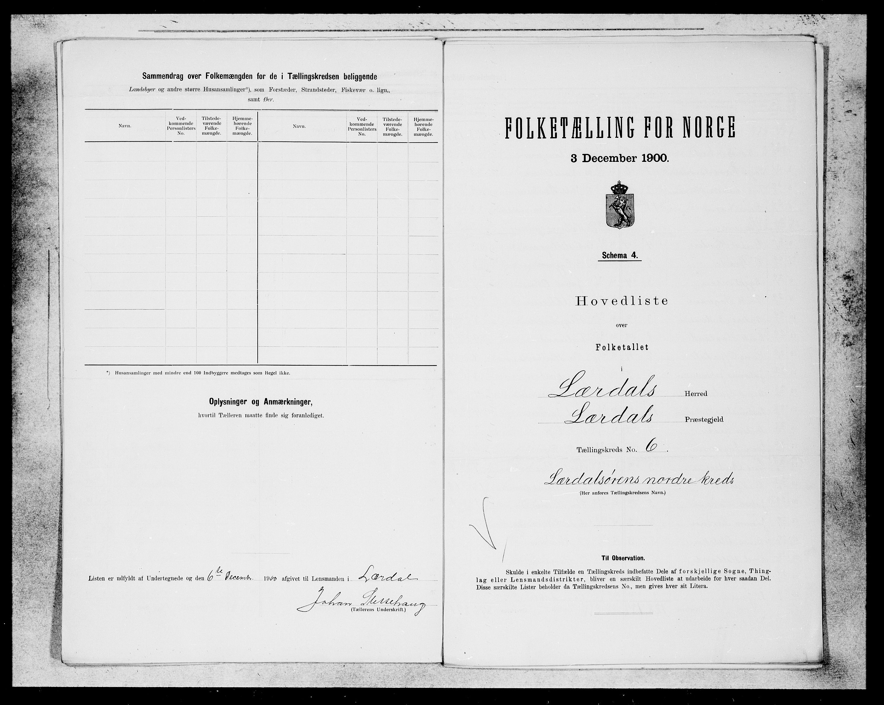 SAB, 1900 census for Lærdal, 1900, p. 9