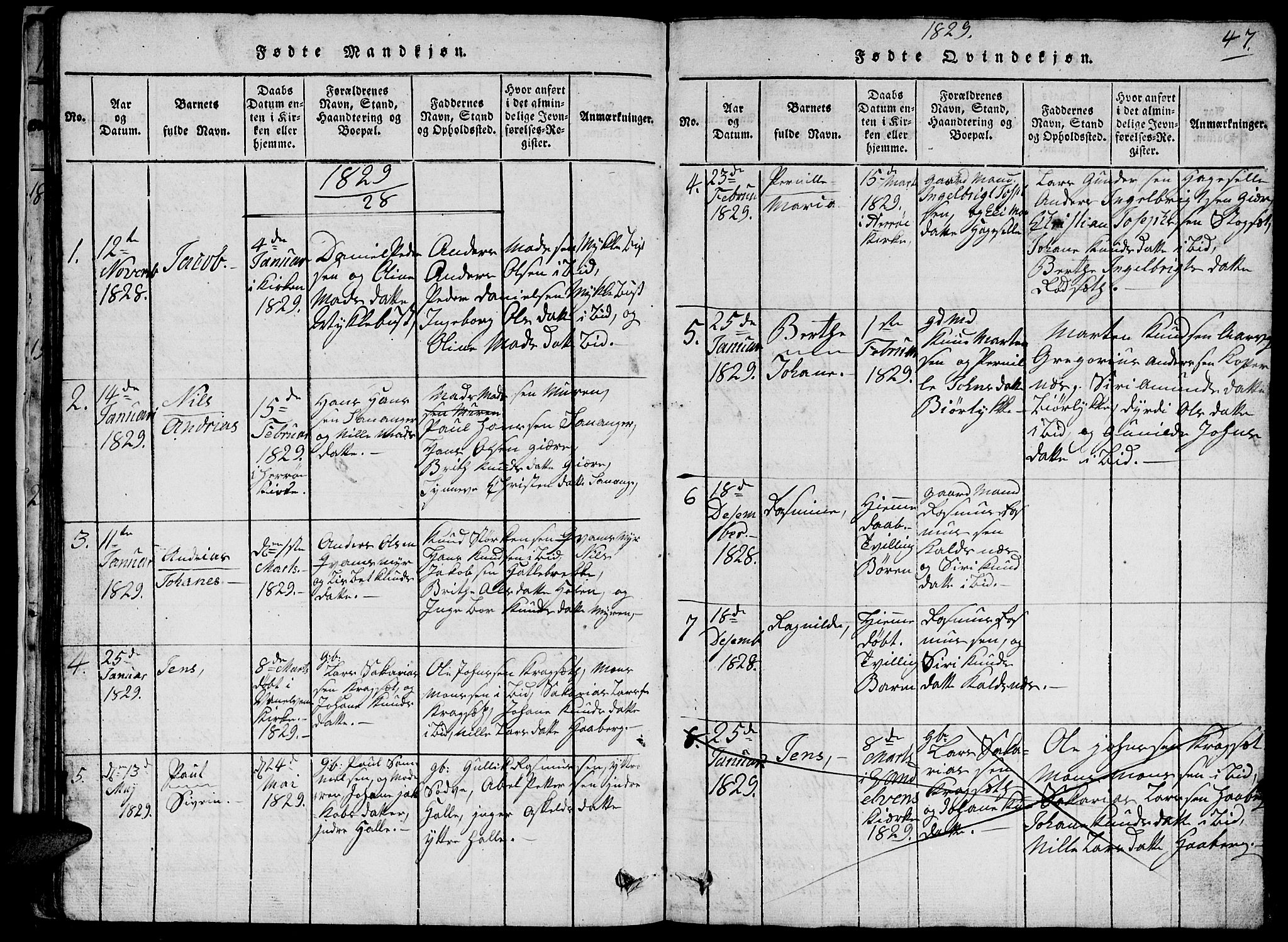 Ministerialprotokoller, klokkerbøker og fødselsregistre - Møre og Romsdal, SAT/A-1454/503/L0046: Parish register (copy) no. 503C01, 1816-1842, p. 47