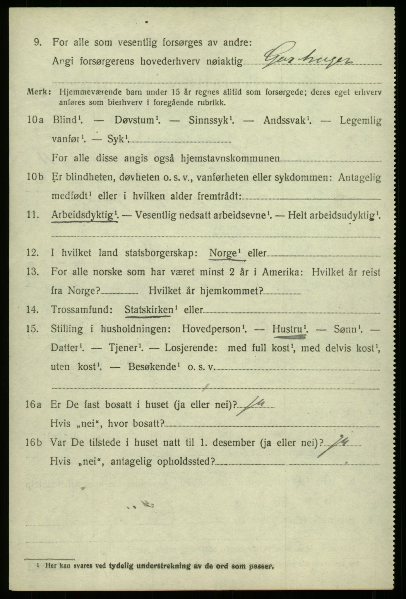 SAB, 1920 census for Haus, 1920, p. 7420