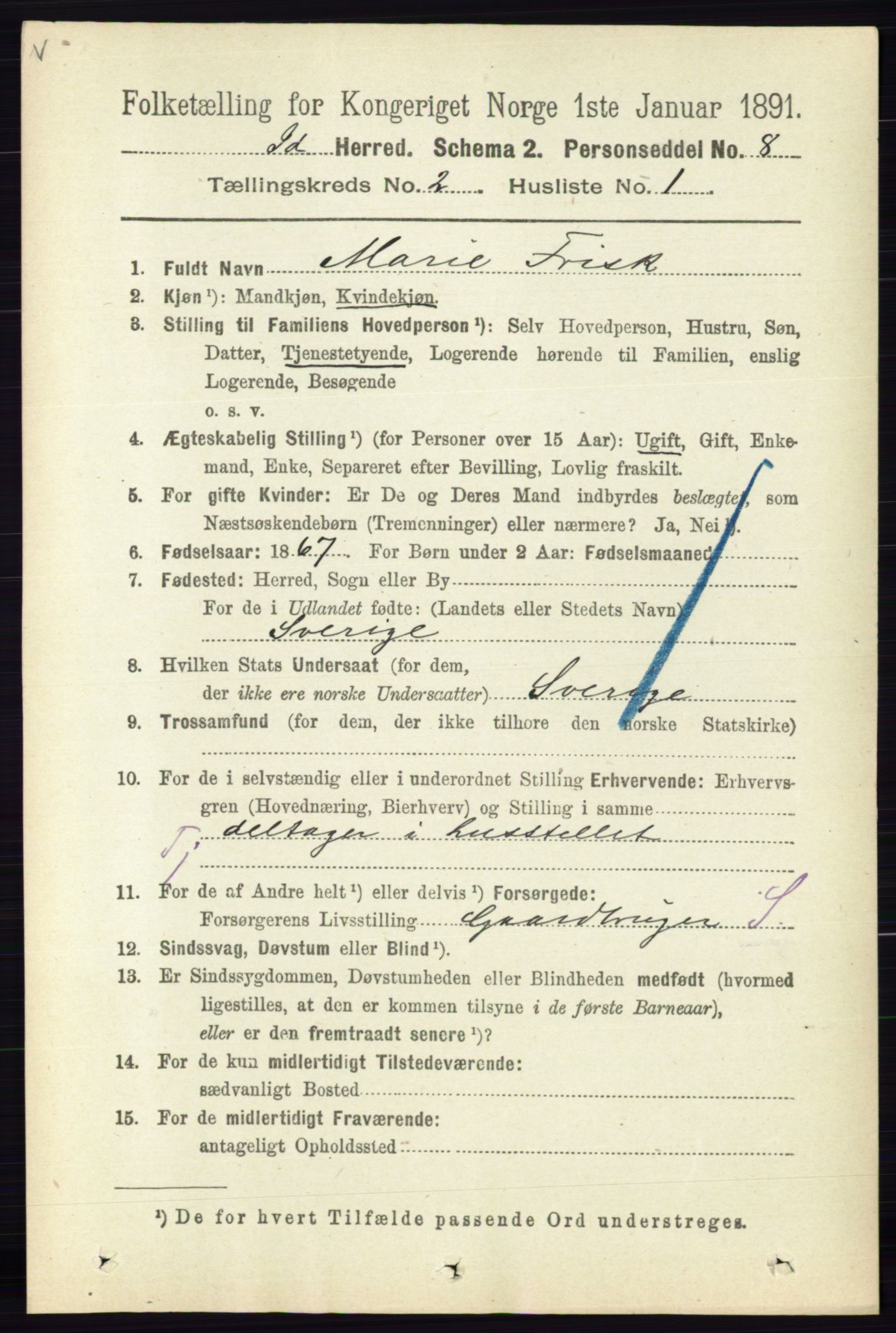 RA, 1891 census for 0117 Idd, 1891, p. 1187