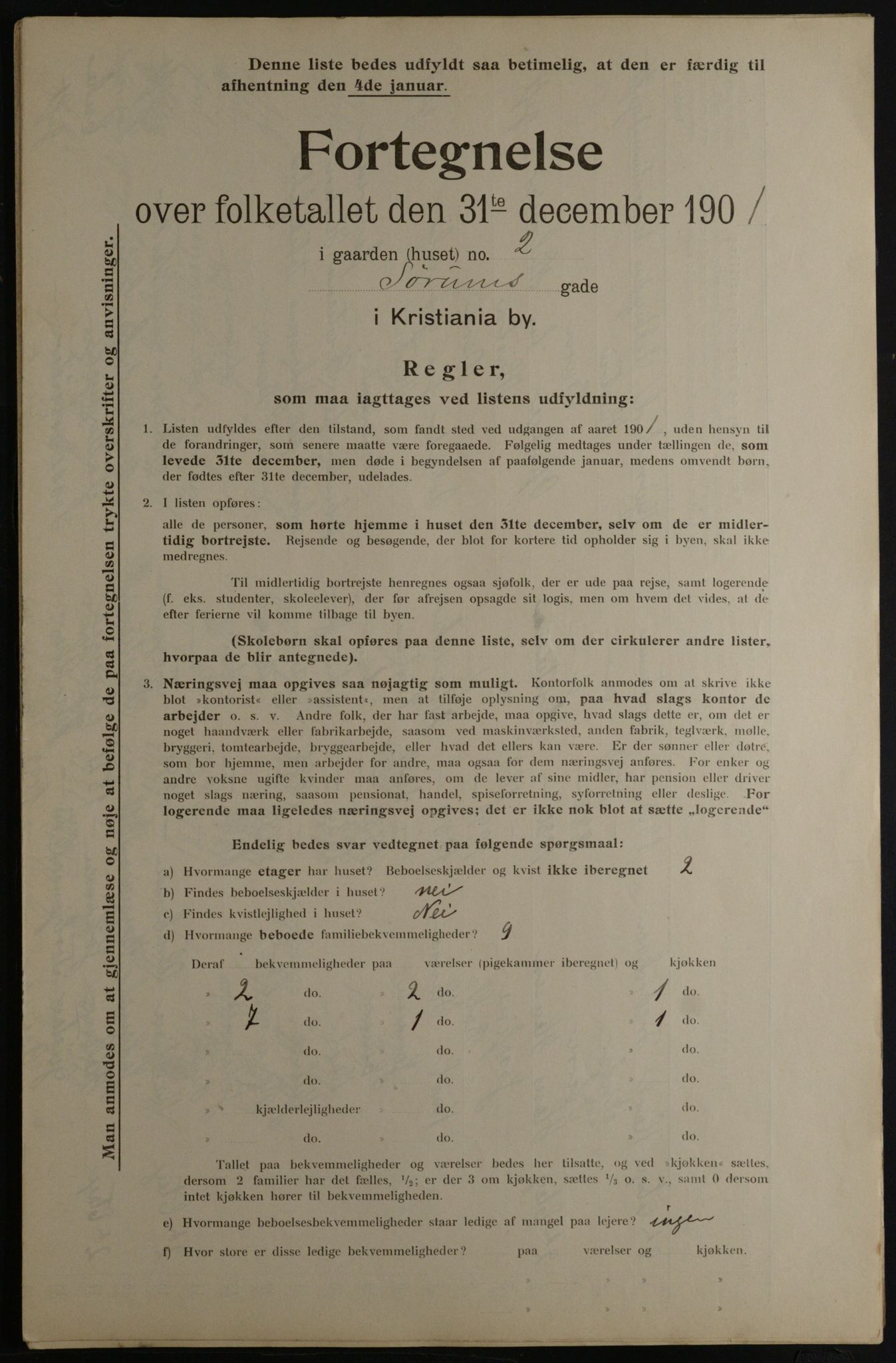 OBA, Municipal Census 1901 for Kristiania, 1901, p. 16445