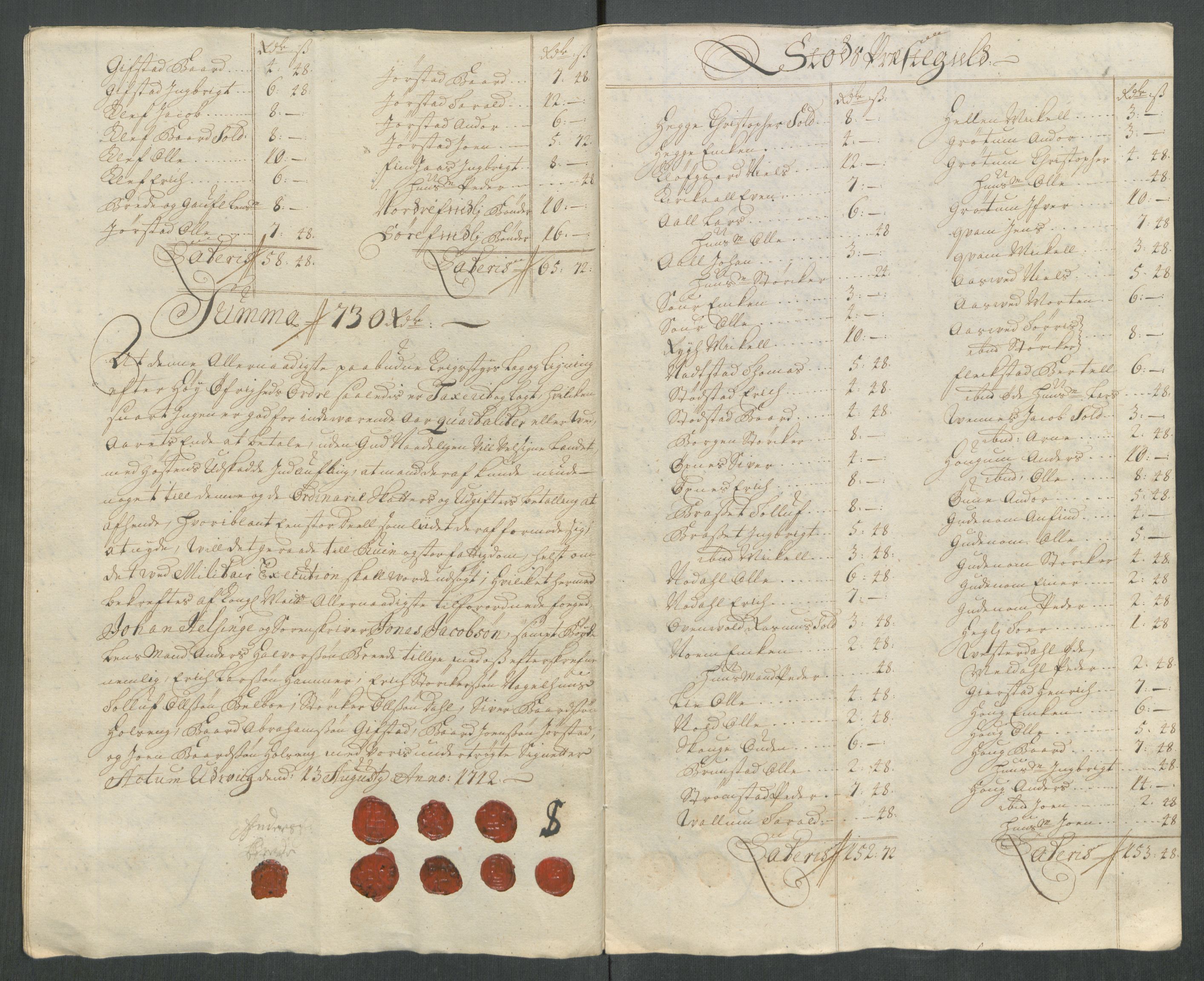 Rentekammeret inntil 1814, Reviderte regnskaper, Fogderegnskap, AV/RA-EA-4092/R63/L4320: Fogderegnskap Inderøy, 1712, p. 164