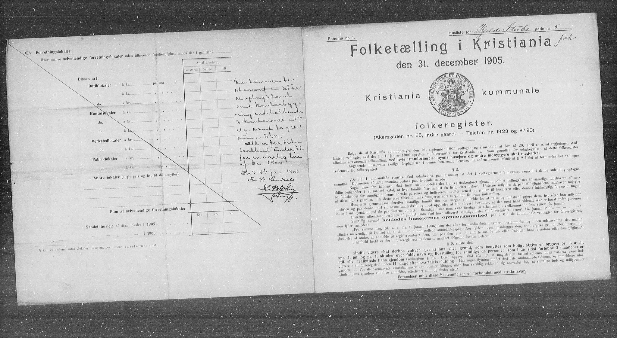 OBA, Municipal Census 1905 for Kristiania, 1905, p. 26900