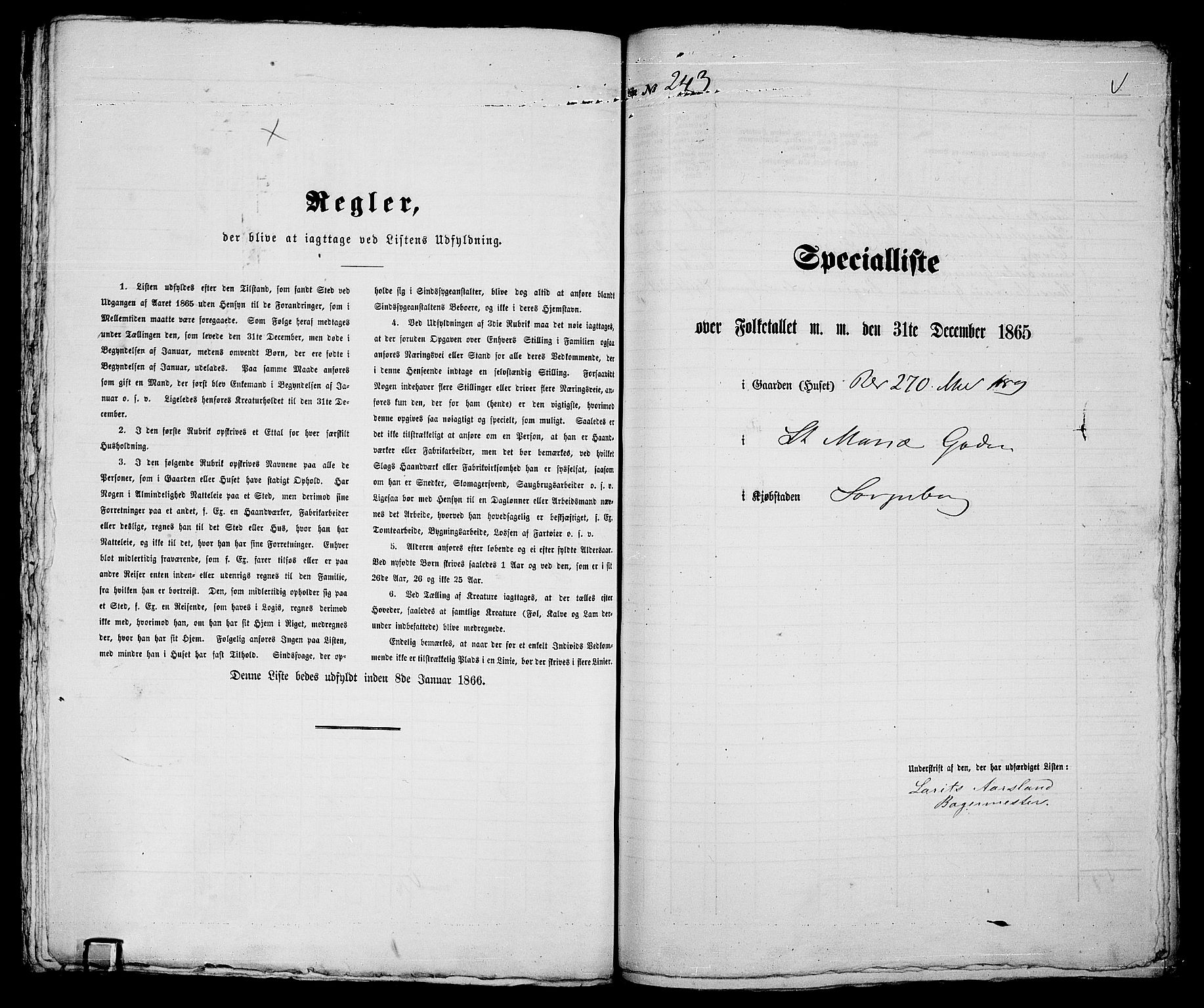 RA, 1865 census for Sarpsborg, 1865, p. 493