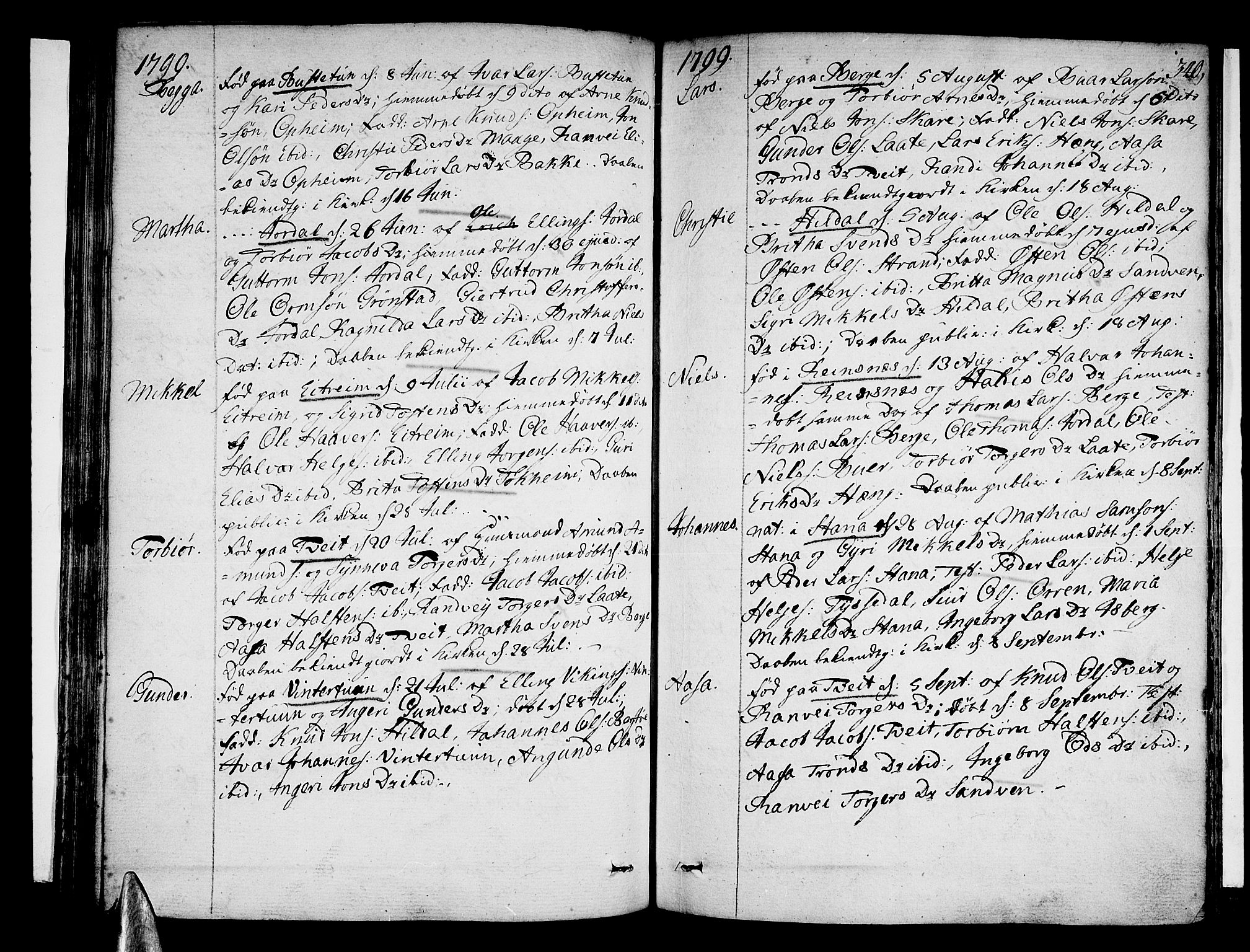 Ullensvang sokneprestembete, SAB/A-78701/H/Haa: Parish register (official) no. A 7 /3, 1788-1804, p. 339-340