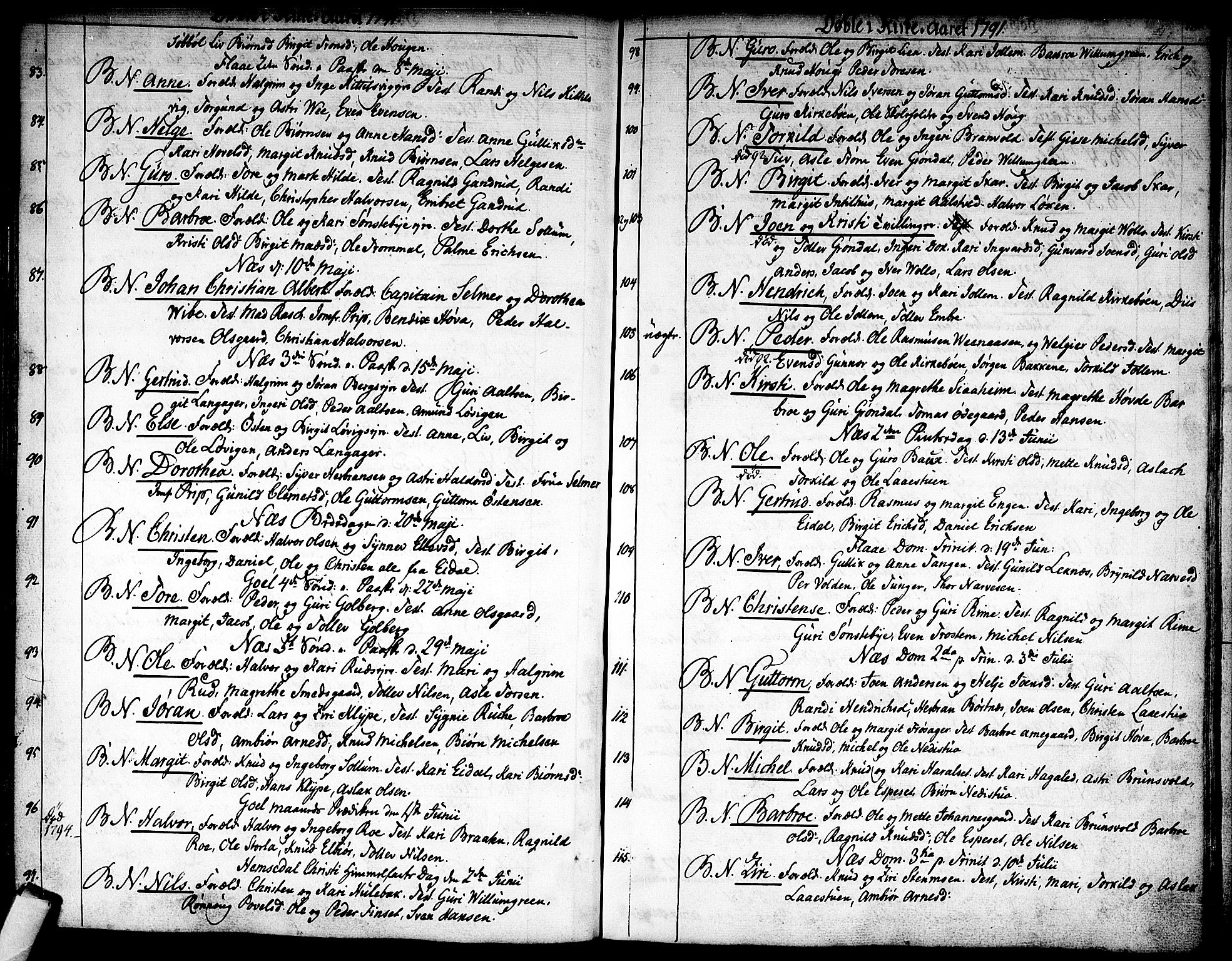 Nes kirkebøker, SAKO/A-236/F/Fa/L0005: Parish register (official) no. 5, 1787-1807, p. 70-71