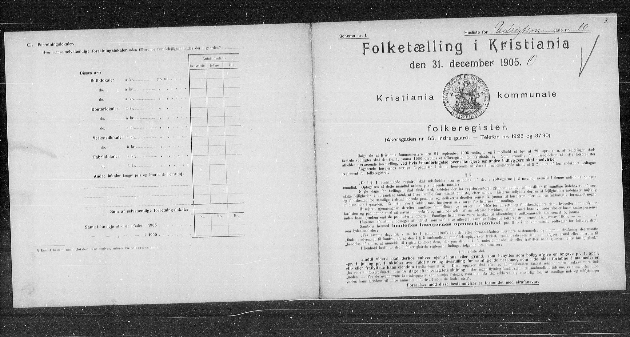 OBA, Municipal Census 1905 for Kristiania, 1905, p. 62295