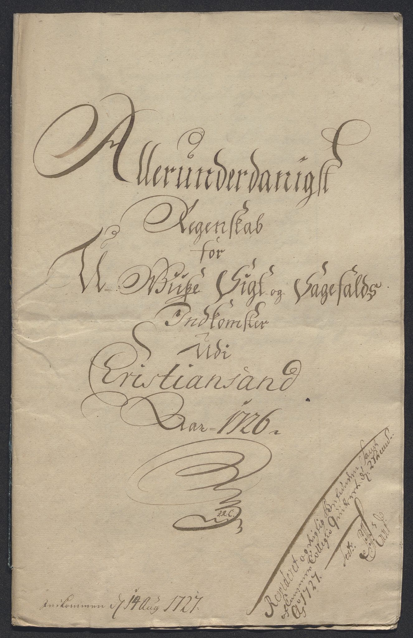 Rentekammeret inntil 1814, Reviderte regnskaper, Byregnskaper, RA/EA-4066/R/Rm/L0286: [M19] Sikt og sakefall, 1719-1727, p. 533