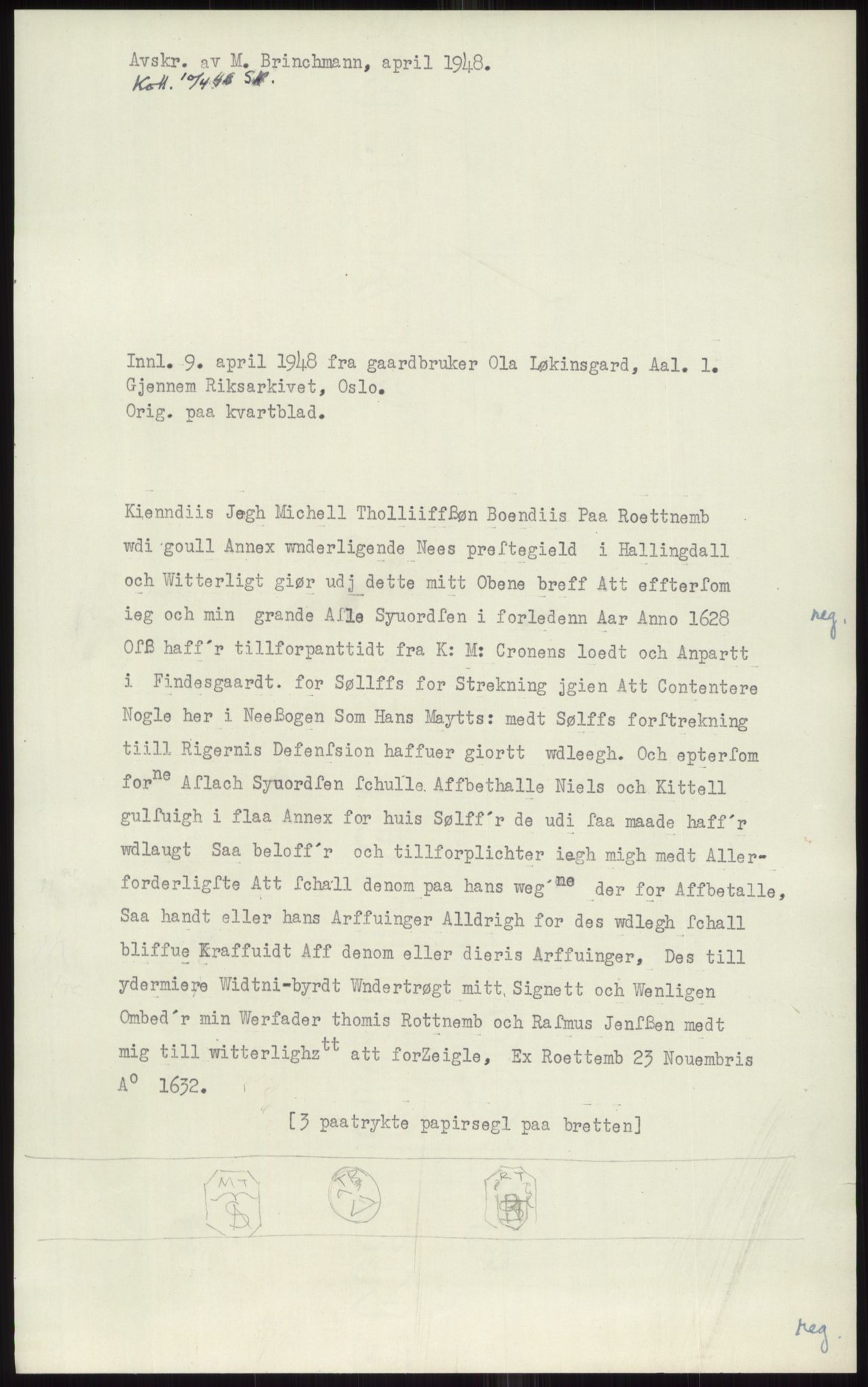 Samlinger til kildeutgivelse, Diplomavskriftsamlingen, AV/RA-EA-4053/H/Ha, p. 1207