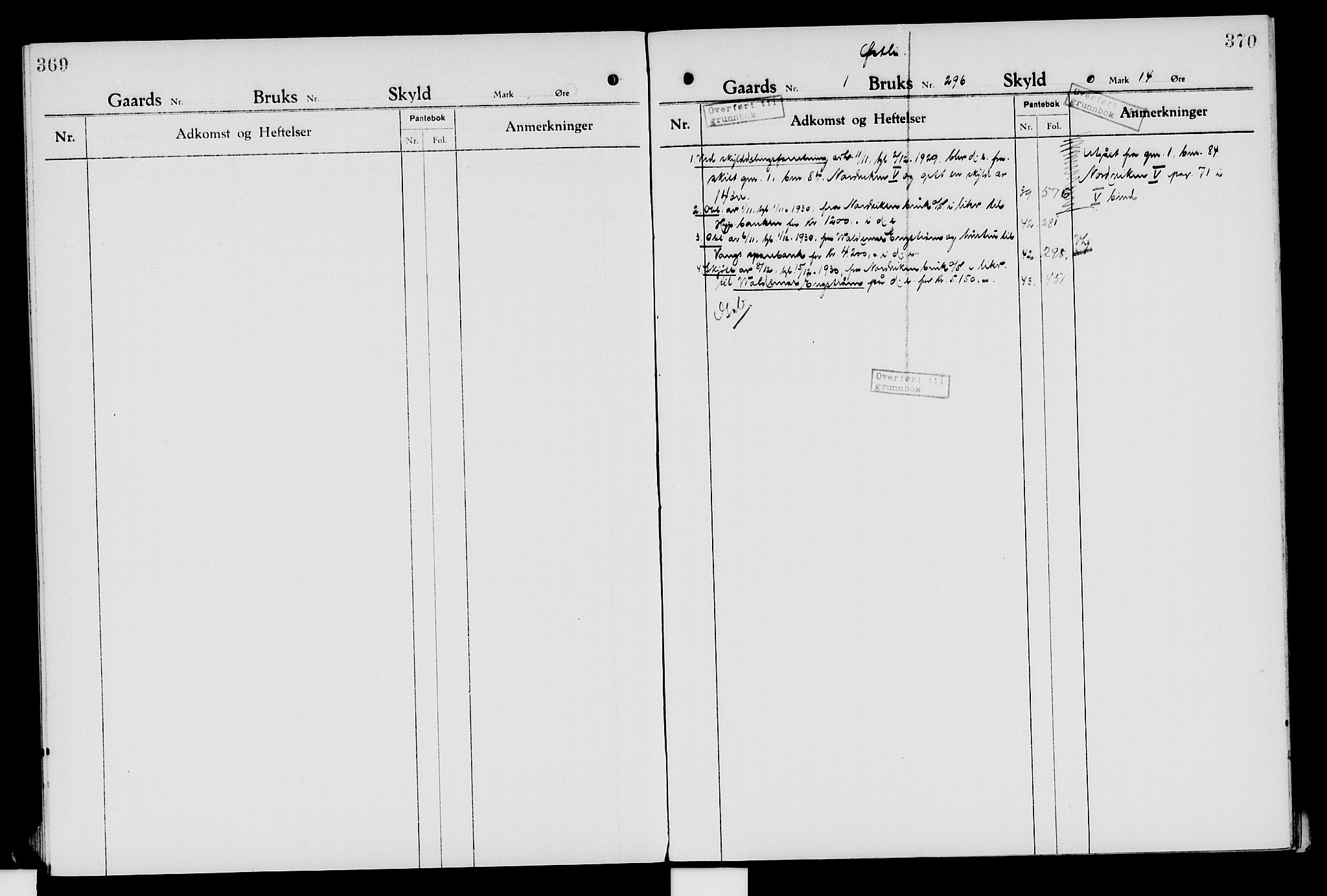 Nord-Hedmark sorenskriveri, SAH/TING-012/H/Ha/Had/Hade/L0007: Mortgage register no. 4.7, 1924-1940, p. 369-370