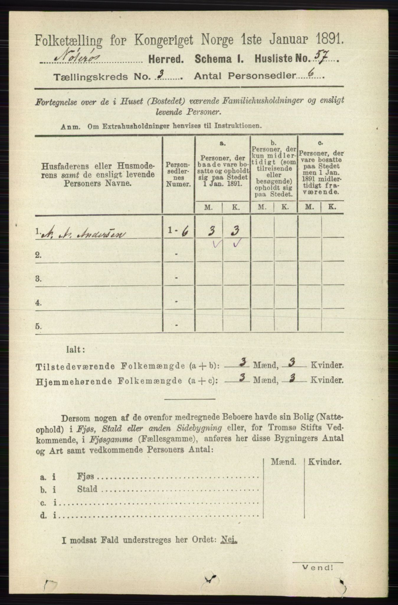 RA, 1891 census for 0722 Nøtterøy, 1891, p. 1536