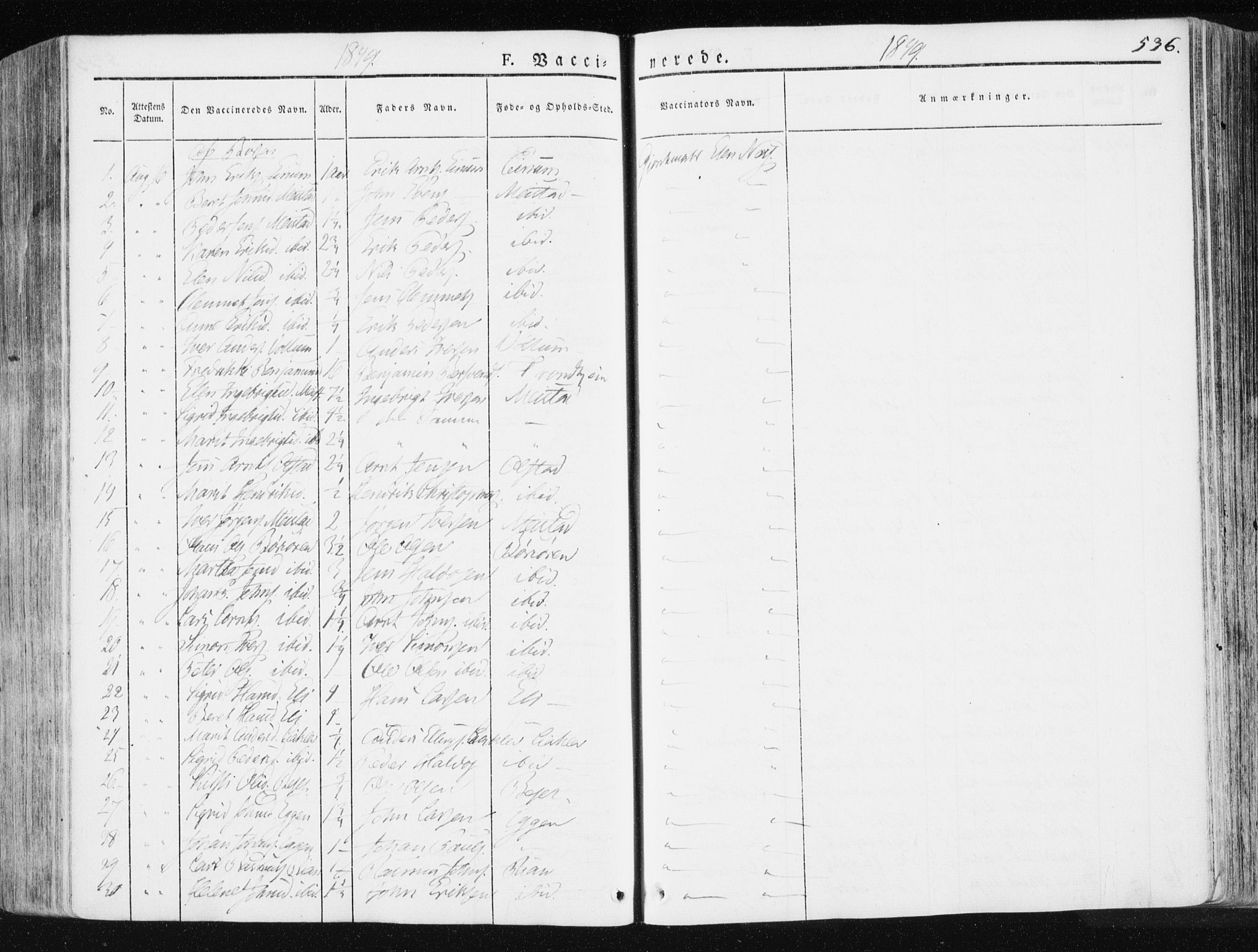 Ministerialprotokoller, klokkerbøker og fødselsregistre - Sør-Trøndelag, AV/SAT-A-1456/665/L0771: Parish register (official) no. 665A06, 1830-1856, p. 536