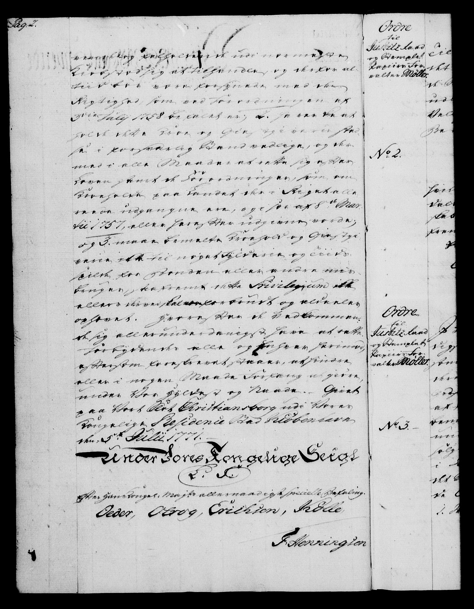 Rentekammeret, Kammerkanselliet, RA/EA-3111/G/Gg/Gga/L0009: Norsk ekspedisjonsprotokoll med register (merket RK 53.9), 1771-1773, p. 2