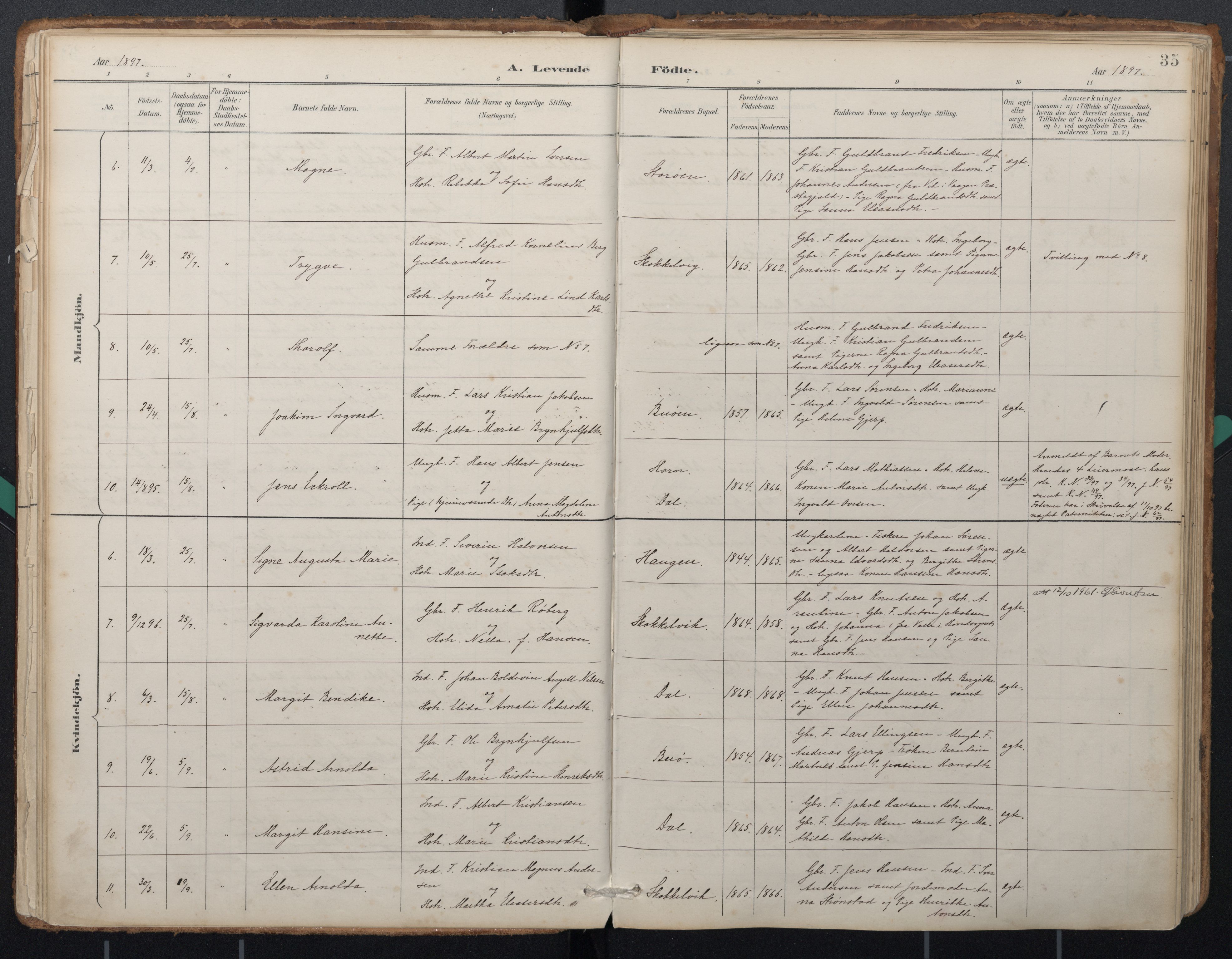 Ministerialprotokoller, klokkerbøker og fødselsregistre - Nordland, AV/SAT-A-1459/884/L1193: Parish register (official) no. 884A01, 1888-1905, p. 35