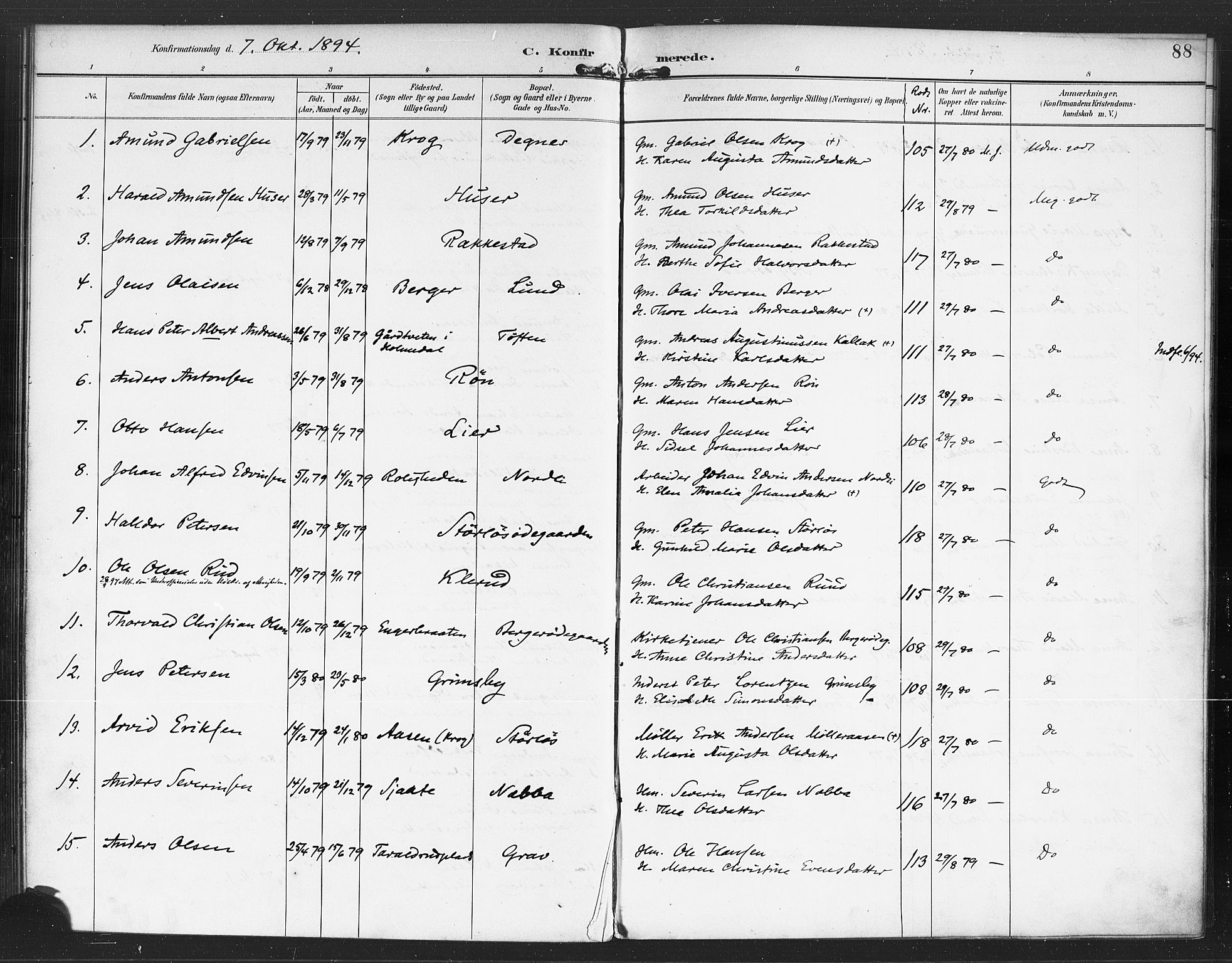 Rødenes prestekontor Kirkebøker, AV/SAO-A-2005/F/Fa/L0010: Parish register (official) no. I 10, 1890-1900, p. 88