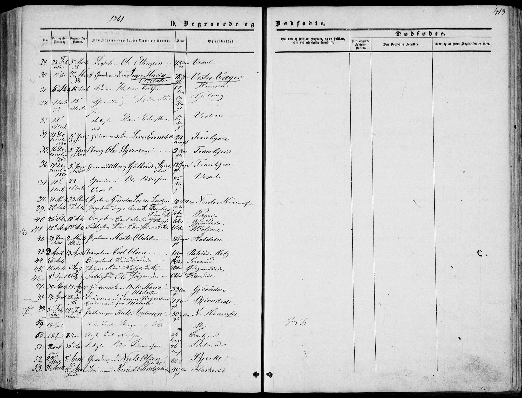 Norderhov kirkebøker, AV/SAKO-A-237/F/Fa/L0012: Parish register (official) no. 12, 1856-1865, p. 413