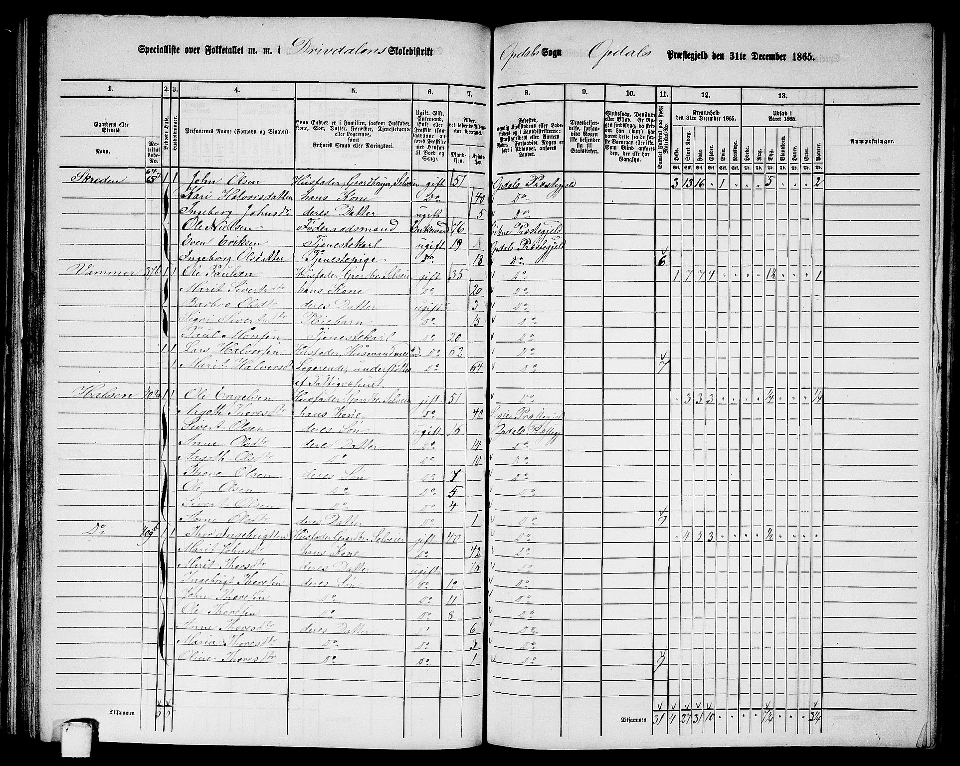 RA, 1865 census for Oppdal, 1865, p. 69