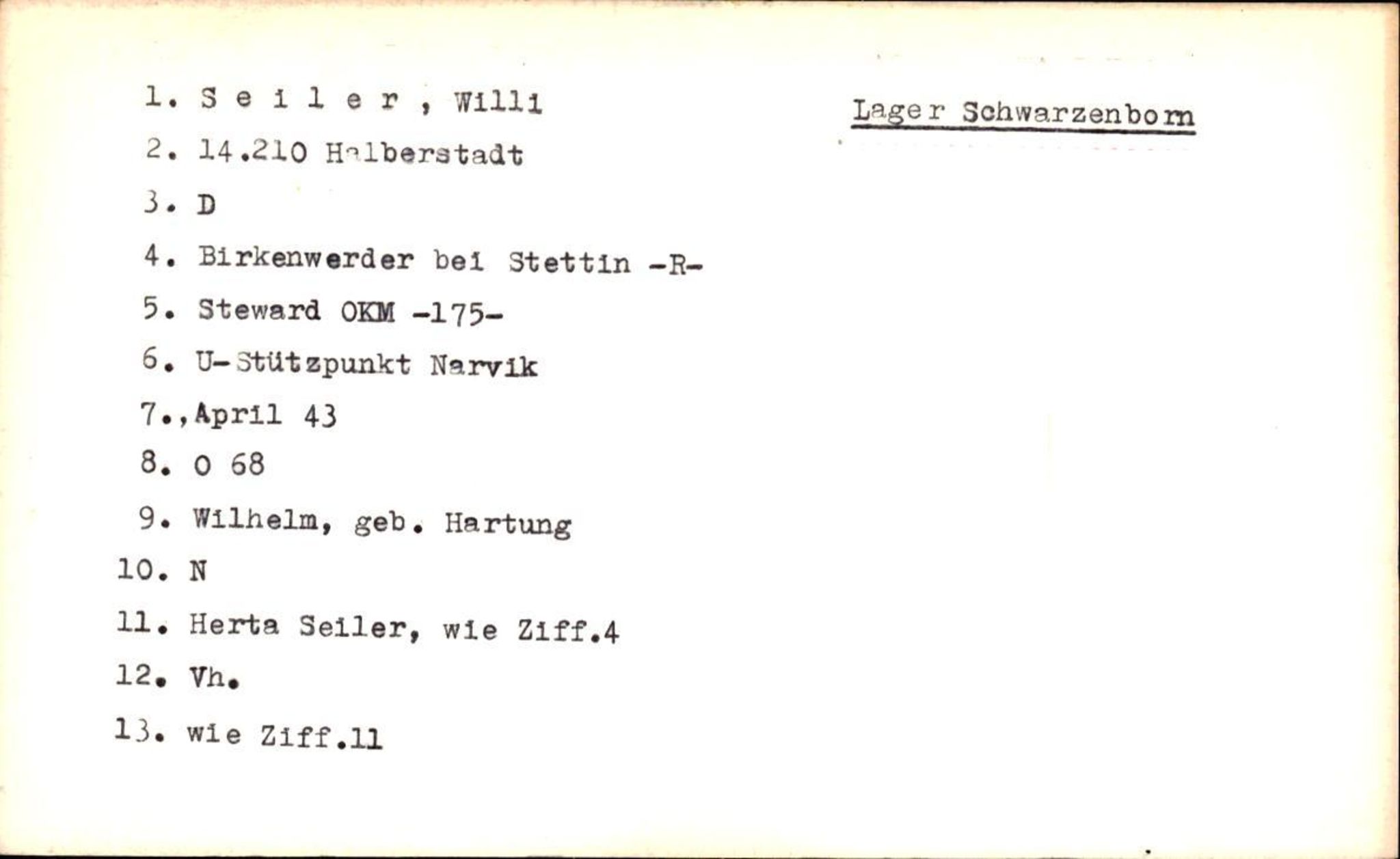 Hjemsendte tyskere , AV/RA-RAFA-6487/D/Da/L0005: Seibert-Zychlinzki, 1945-1947, p. 25