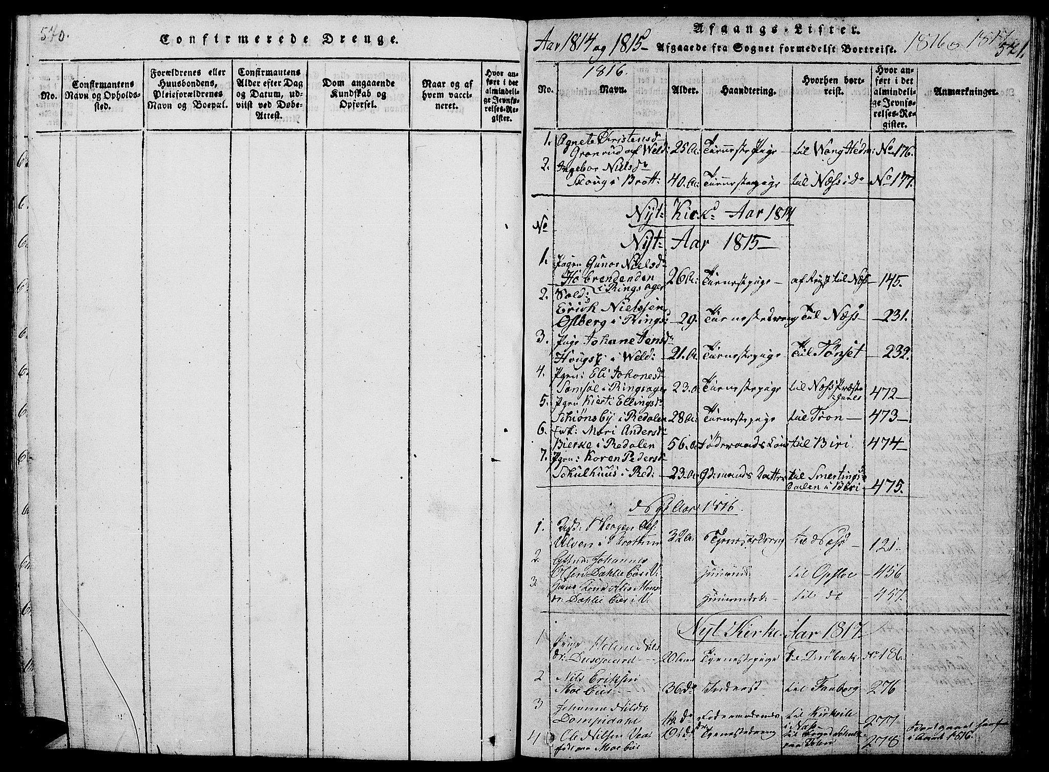 Ringsaker prestekontor, SAH/PREST-014/L/La/L0001: Parish register (copy) no. 1, 1814-1826, p. 570-571