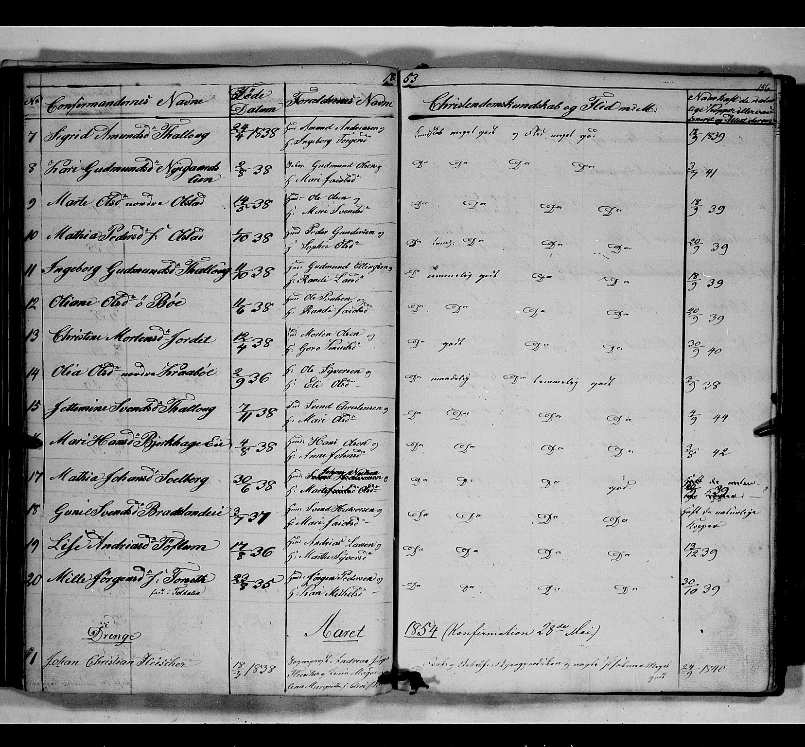 Gausdal prestekontor, SAH/PREST-090/H/Ha/Hab/L0005: Parish register (copy) no. 5, 1846-1867, p. 156