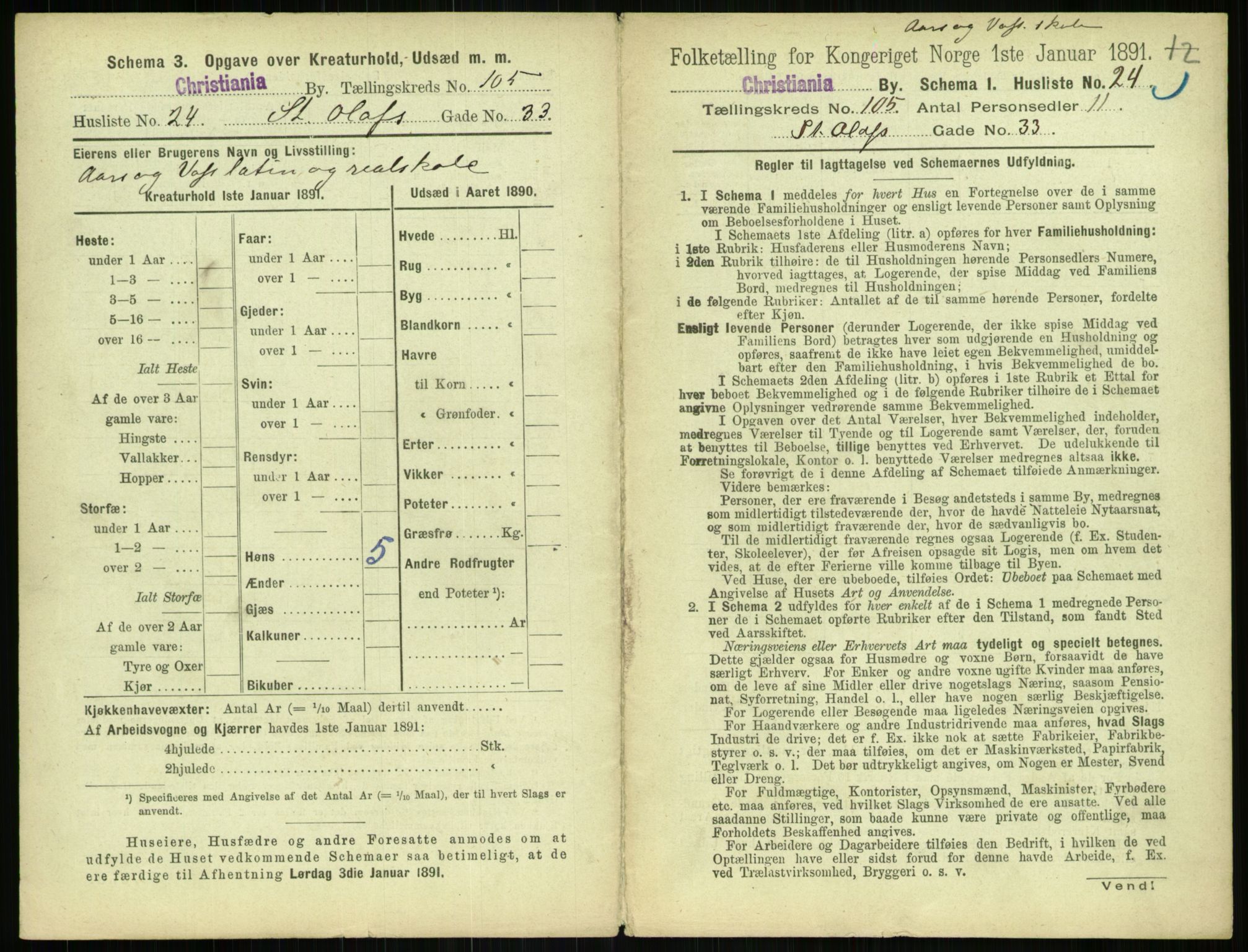 RA, 1891 census for 0301 Kristiania, 1891, p. 52922