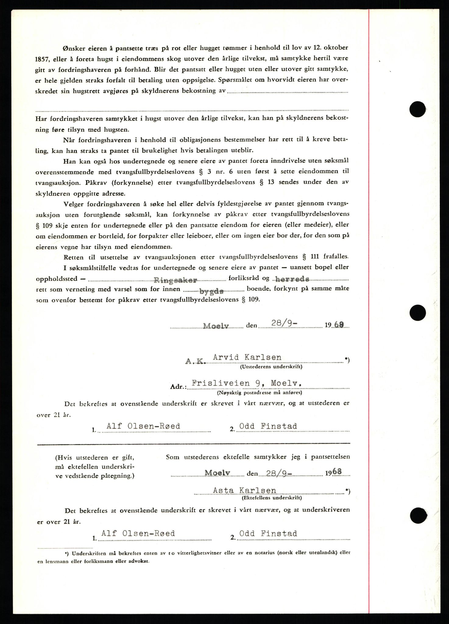 Nord-Hedmark sorenskriveri, AV/SAH-TING-012/H/Hb/Hbf/L0077: Mortgage book no. B77, 1968-1969, Diary no: : 5171/1968