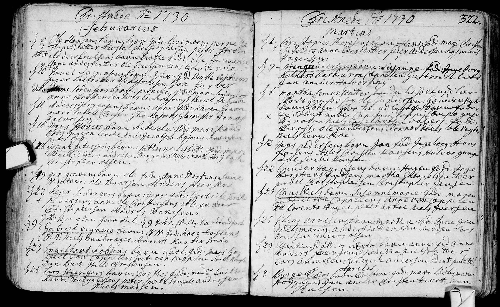 Bragernes kirkebøker, SAKO/A-6/F/Fa/L0003: Parish register (official) no. I 3, 1706-1734, p. 322