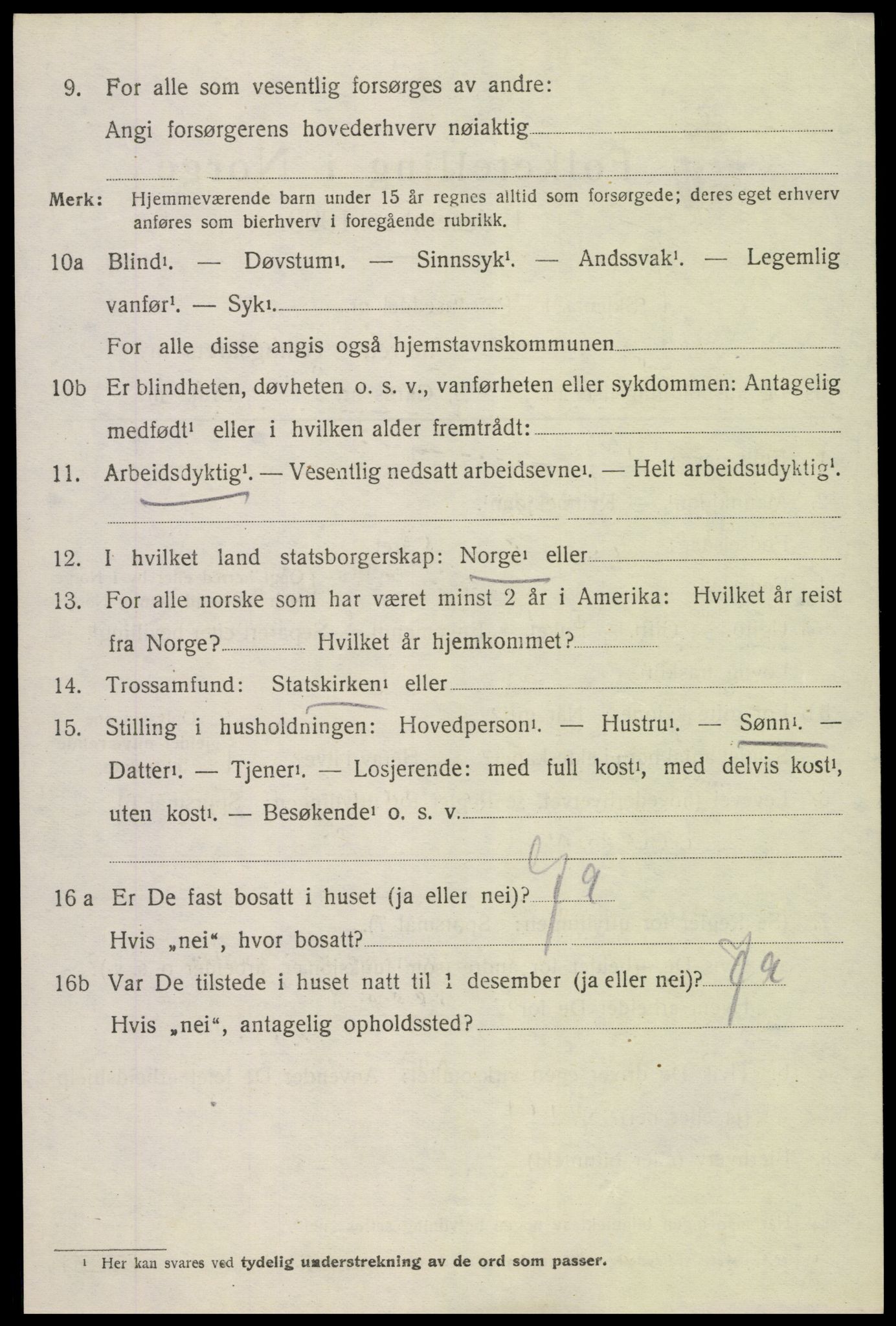 SAK, 1920 census for Øyestad, 1920, p. 8915