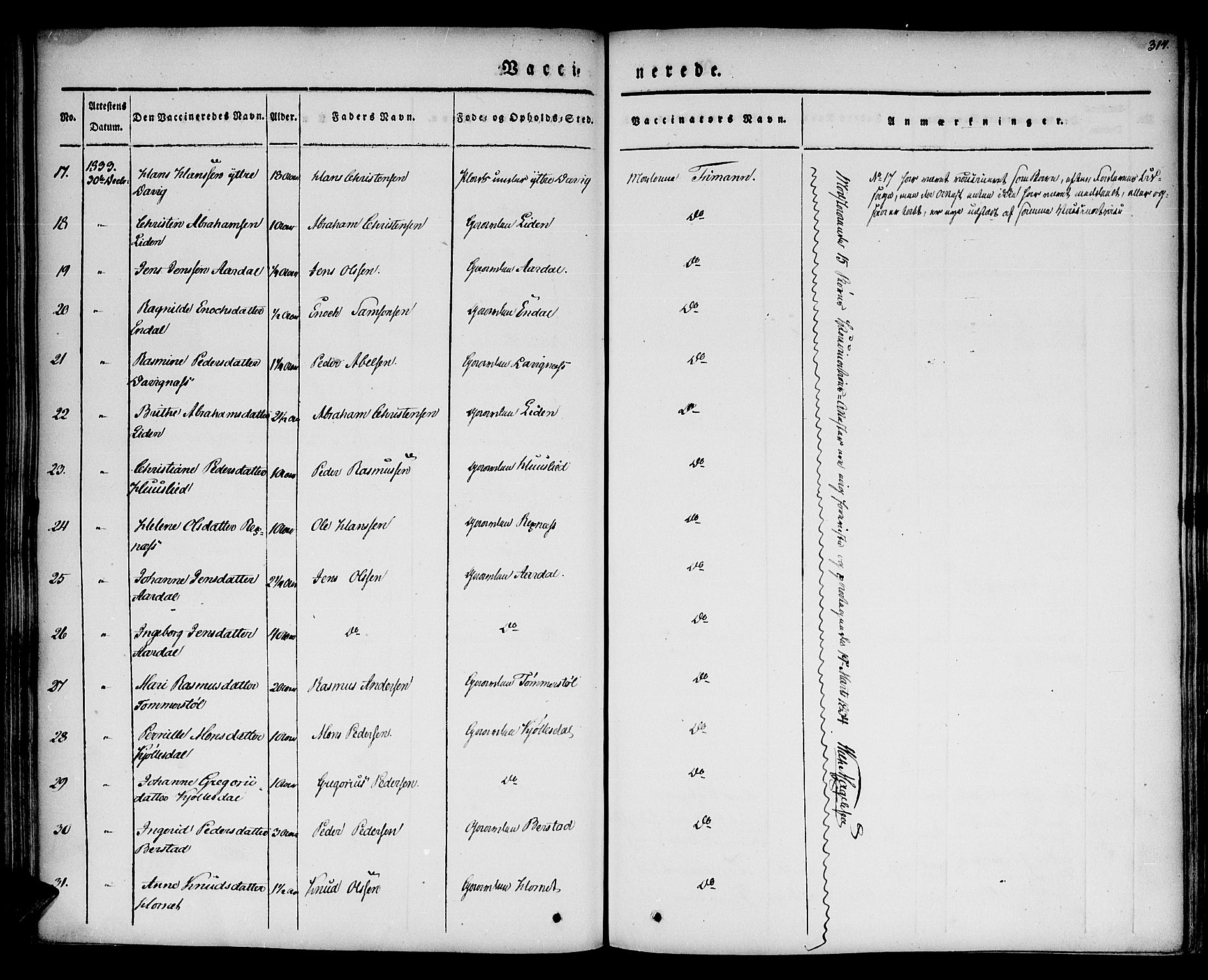 Davik sokneprestembete, AV/SAB-A-79701/H/Haa/Haaa/L0004: Parish register (official) no. A 4, 1830-1849, p. 314