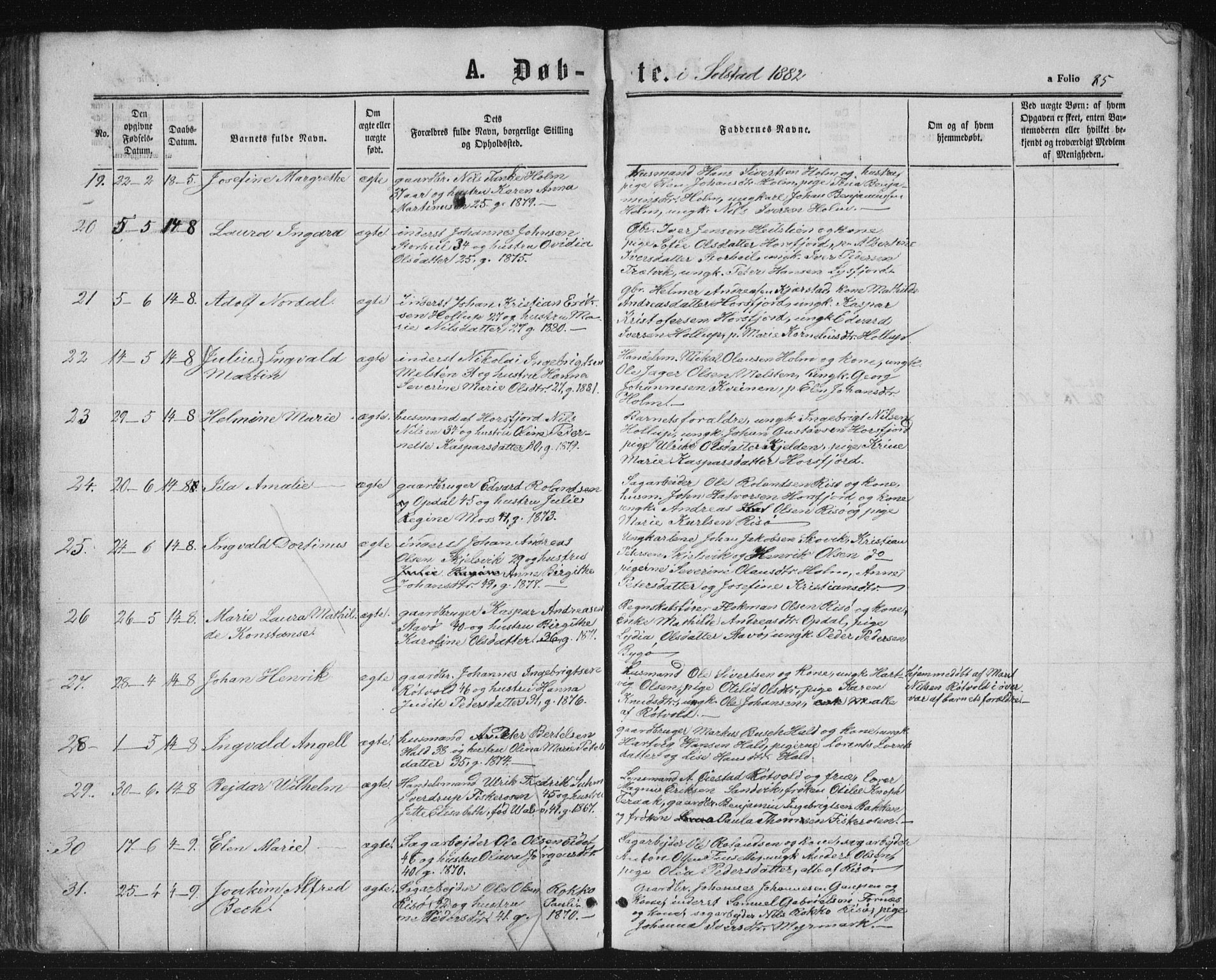 Ministerialprotokoller, klokkerbøker og fødselsregistre - Nordland, AV/SAT-A-1459/810/L0159: Parish register (copy) no. 810C02 /2, 1863-1883, p. 85